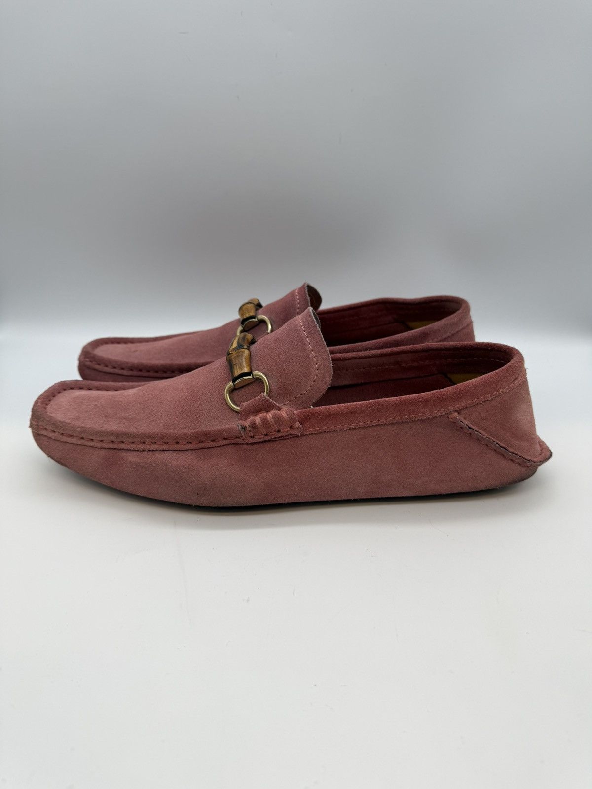 Gucci Gucci Bamboo Horsebit Suede Driving Loafers —Dusty Rose Pink Size US 11 / EU 44 - 4 Thumbnail