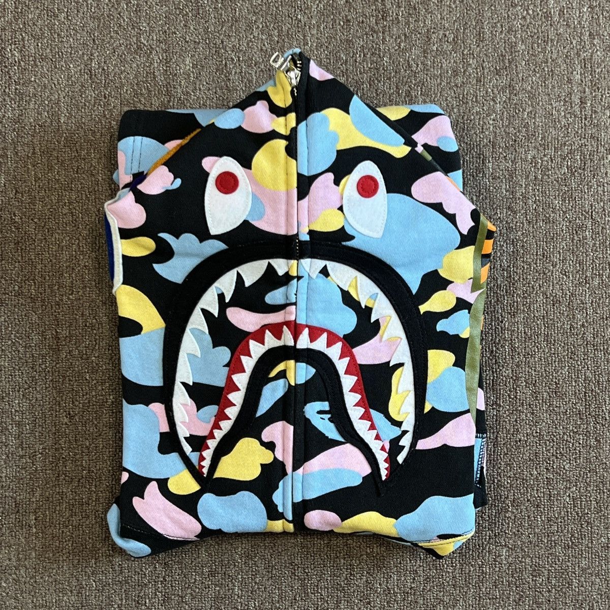Bape New Multi Camo Shark Relaxed Full Zip Hoodie Size US M / EU 48-50 / 2 - 1 Thumbnail