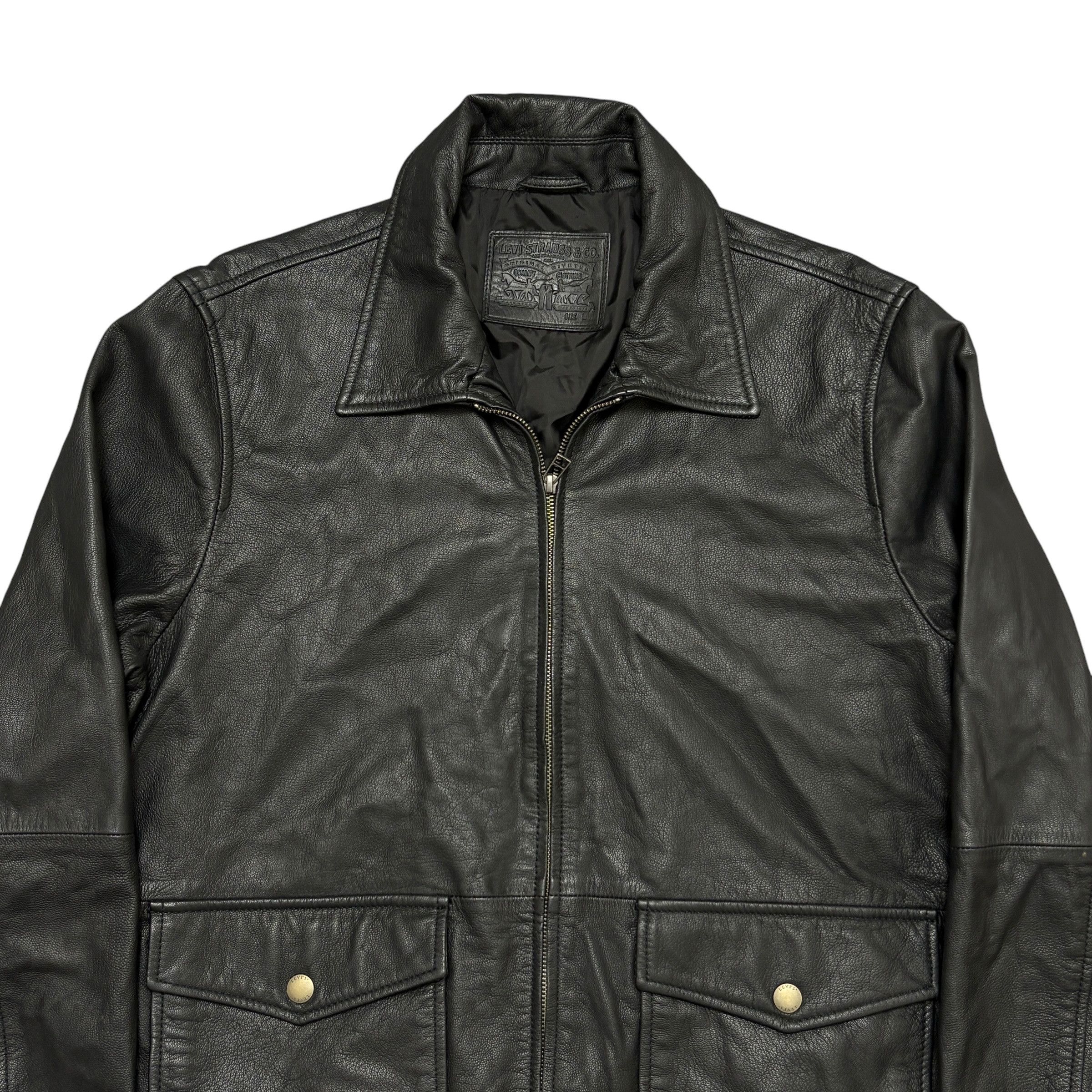 Levi's Levi's Goat Leather Jacket Aviator Bomber Jacket Zip Pockets Size US L / EU 52-54 / 3 - 5 Thumbnail