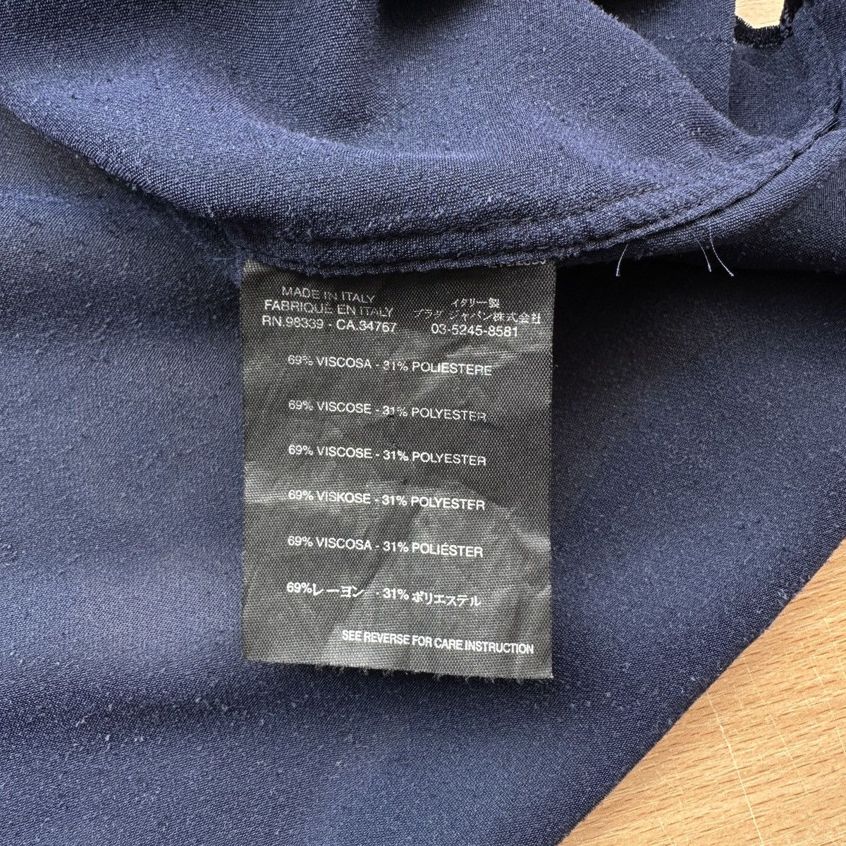 Prada Prada Navy Viscose Blend Button Up Shirt Size US M / EU 48-50 / 2 - 11 Thumbnail