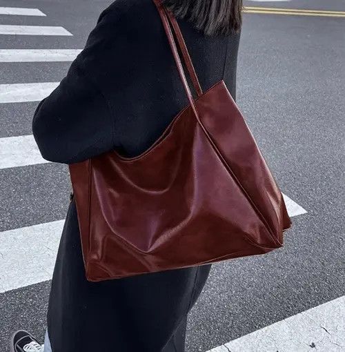 VIBE Casual Portable Soft Pu Leather Tote/Shoulder Bag Size ONE SIZE - 6 Thumbnail