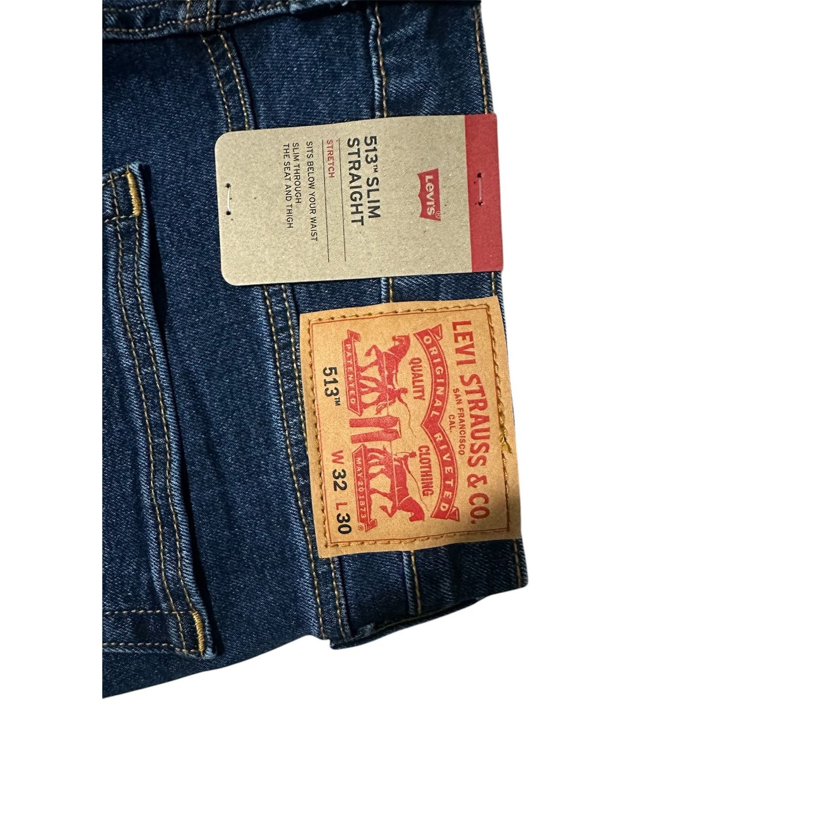 Levi's Levi’s 513 Slim Straight Dark Wash Jeans W32 L30 Size US 32 / EU 48 - 3 Thumbnail