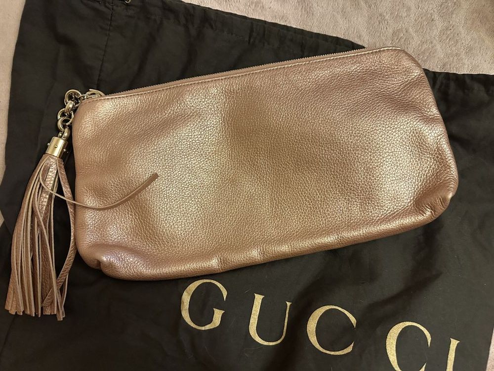 Gucci Gucci Tom Ford Leather Golden Clutch Bag Size ONE SIZE - 1 Thumbnail