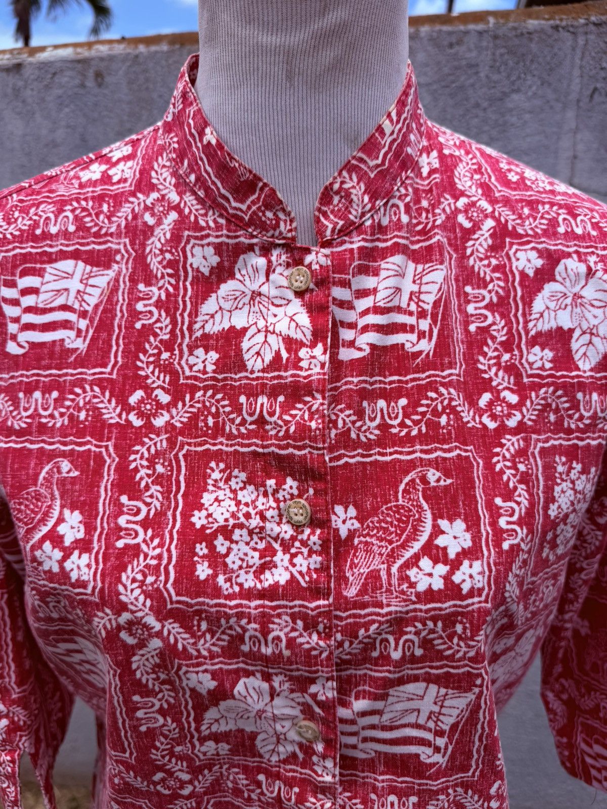 Reyn Spooner Reyn Spooner Tunic Women's S Hawaiian Blouse Red/White Size S / US 4 / IT 40 - 3 Thumbnail