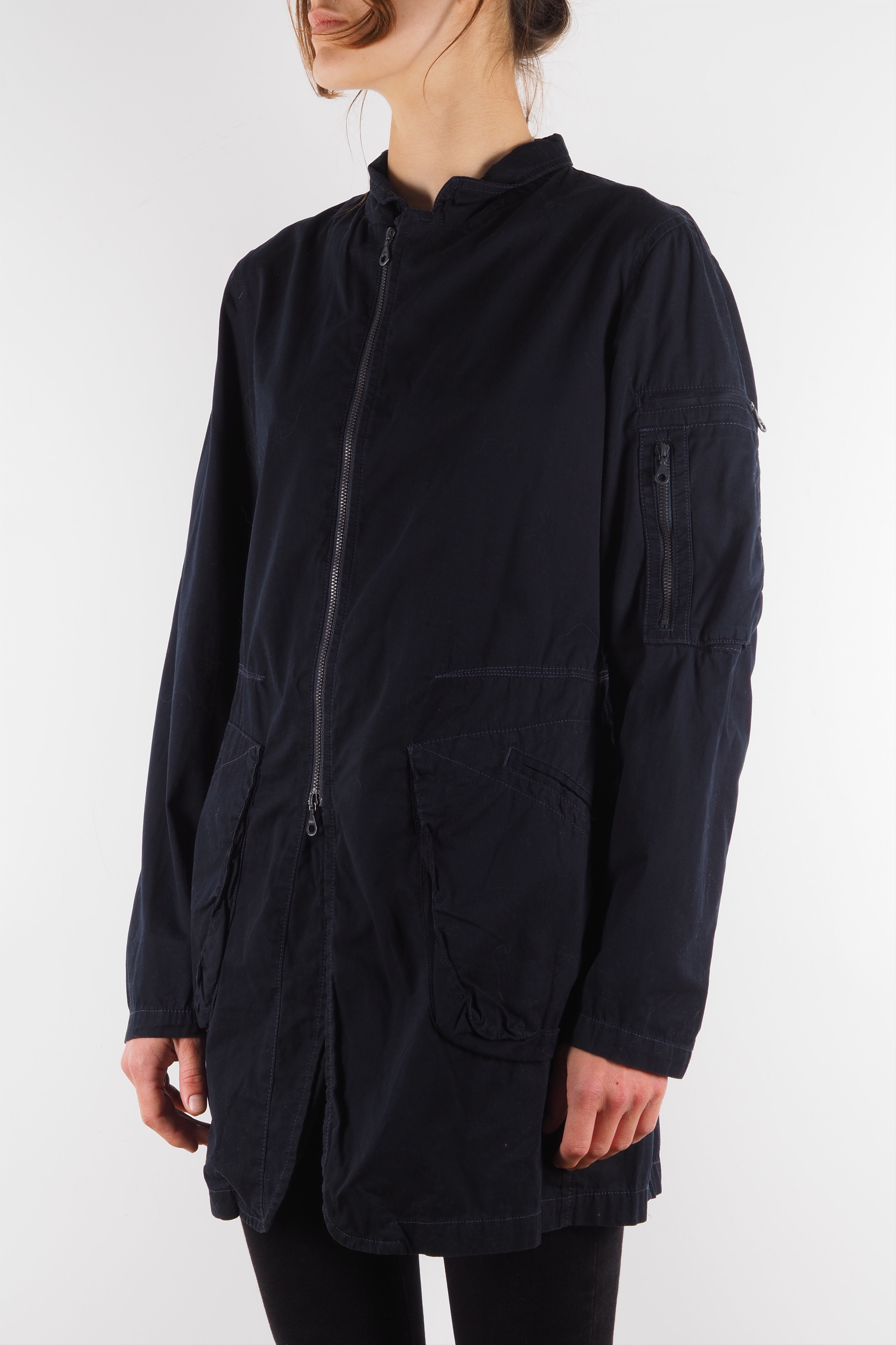 Marithe + Francois Girbaud × Vintage Marithe Francois Girbaud Vintage Navy Blue Over Coat Jacket Size M / US 6-8 / IT 42-44 - 2 Thumbnail
