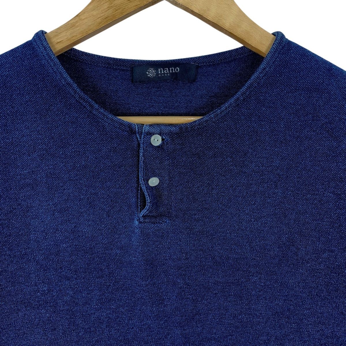 NANO universe NANO UNIVERSE BASE Collection Japan Indigo Henley Tee Shirt Size M / US 6-8 / IT 42-44 - 5 Thumbnail