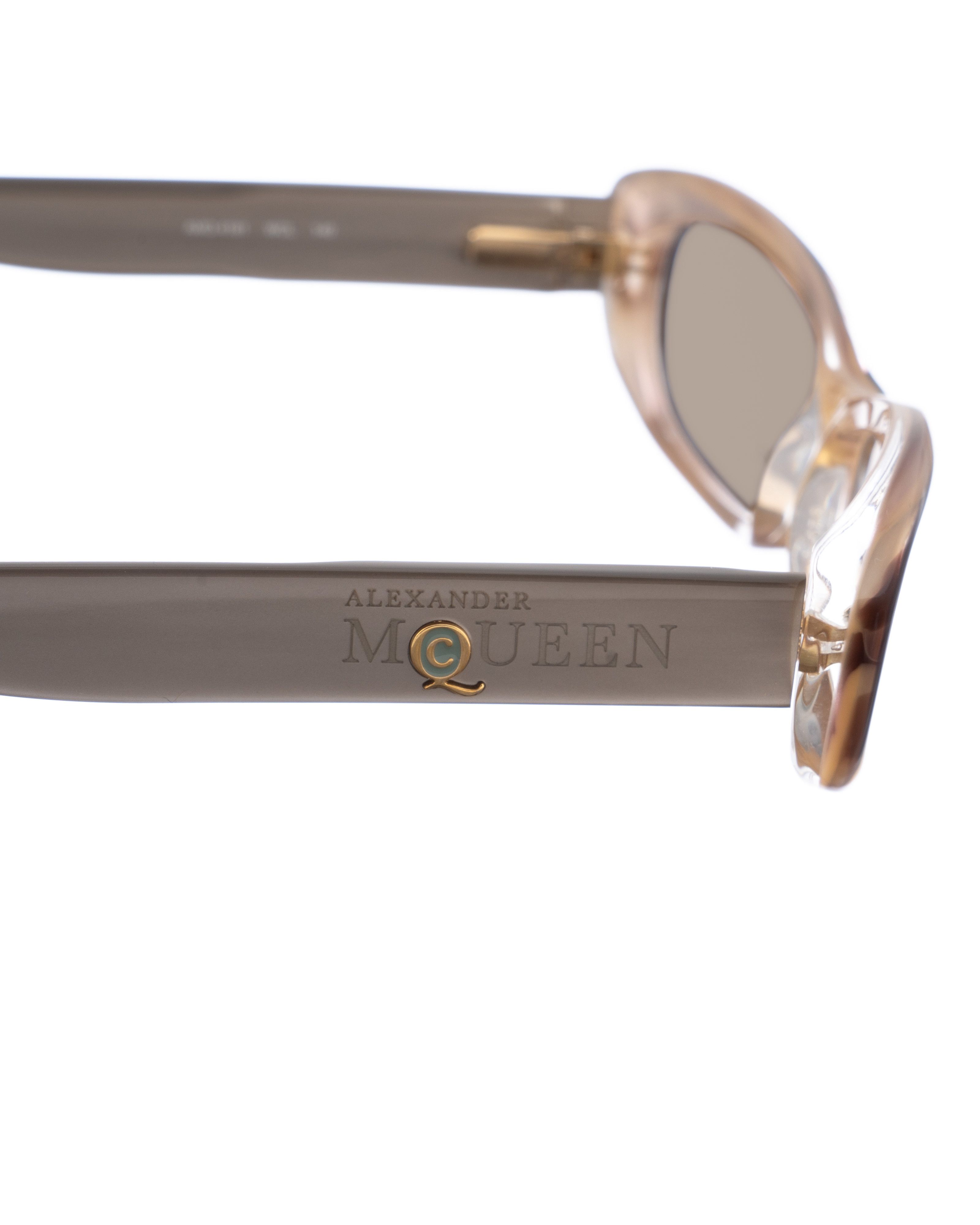 Alexander McQueen Alexander McQueen 90s Double Brown Cat-Eye Sunglasses Size ONE SIZE - 2 Thumbnail