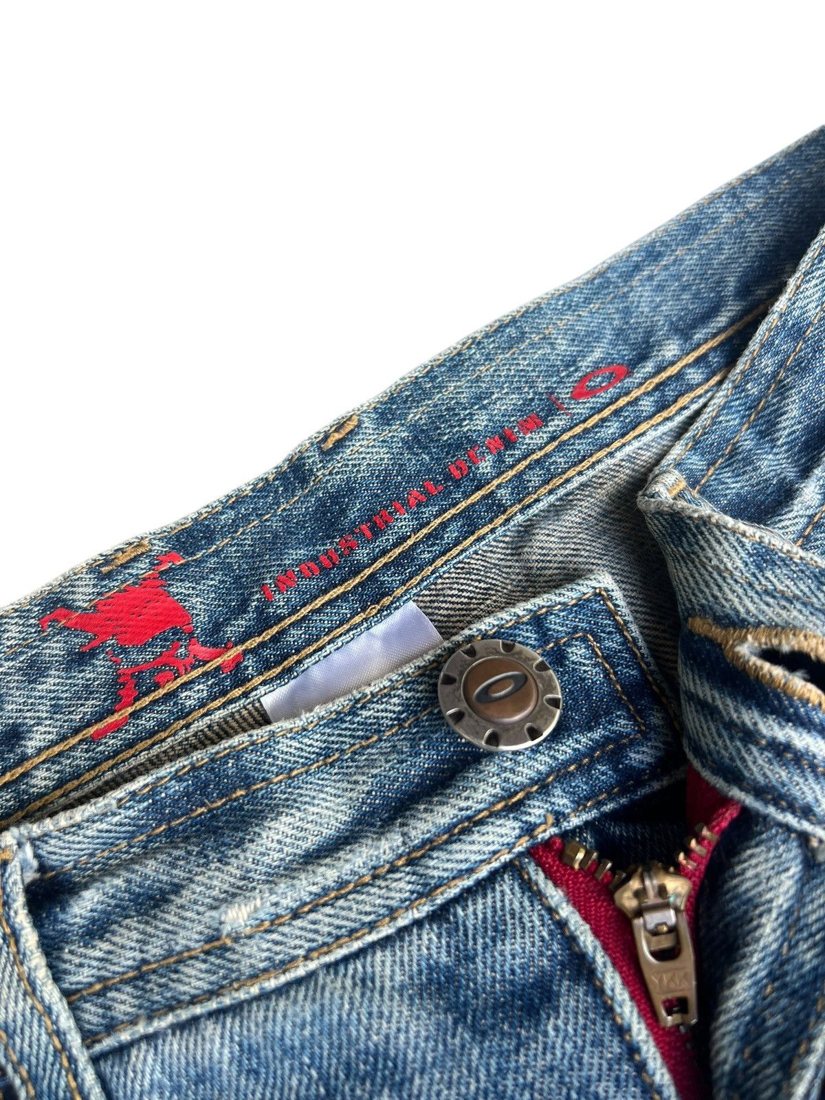 Oakley Vintage Oakley Industrial Denim Distressed Mud Jeans Size US 30 / EU 46 - 7 Thumbnail
