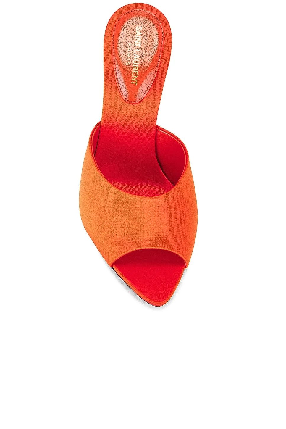 Saint Laurent Paris oc11z1125 Suite Mules in Satin Crepe in Arancio Size US 7.5 / IT 37.5 - 4 Thumbnail