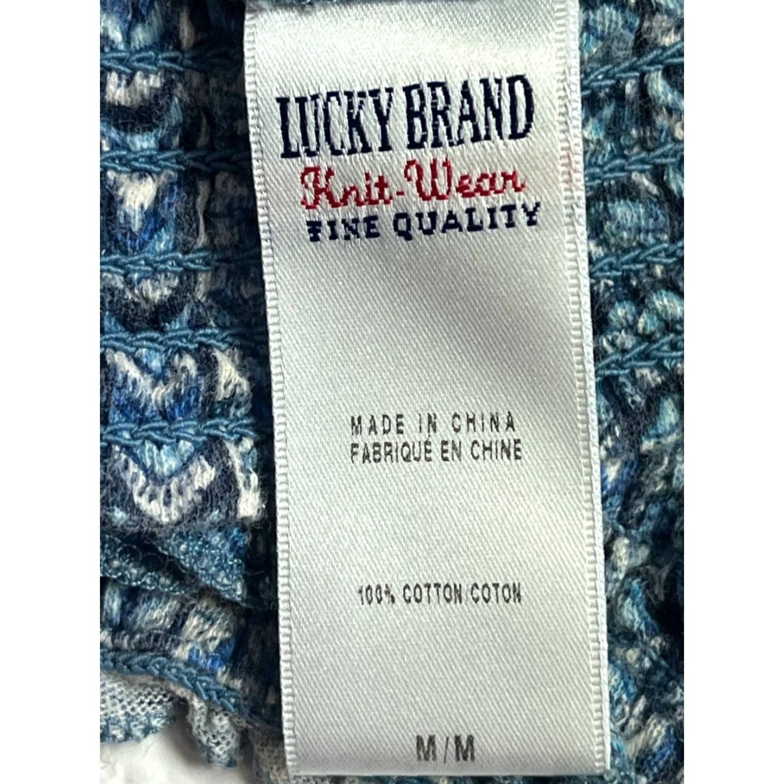 Lucky Brand Lucky Brand Boho Relaxed Fit Blouse Womens Medium Pullover Top Blue Size M / US 6-8 / IT 42-44 - 7 Thumbnail