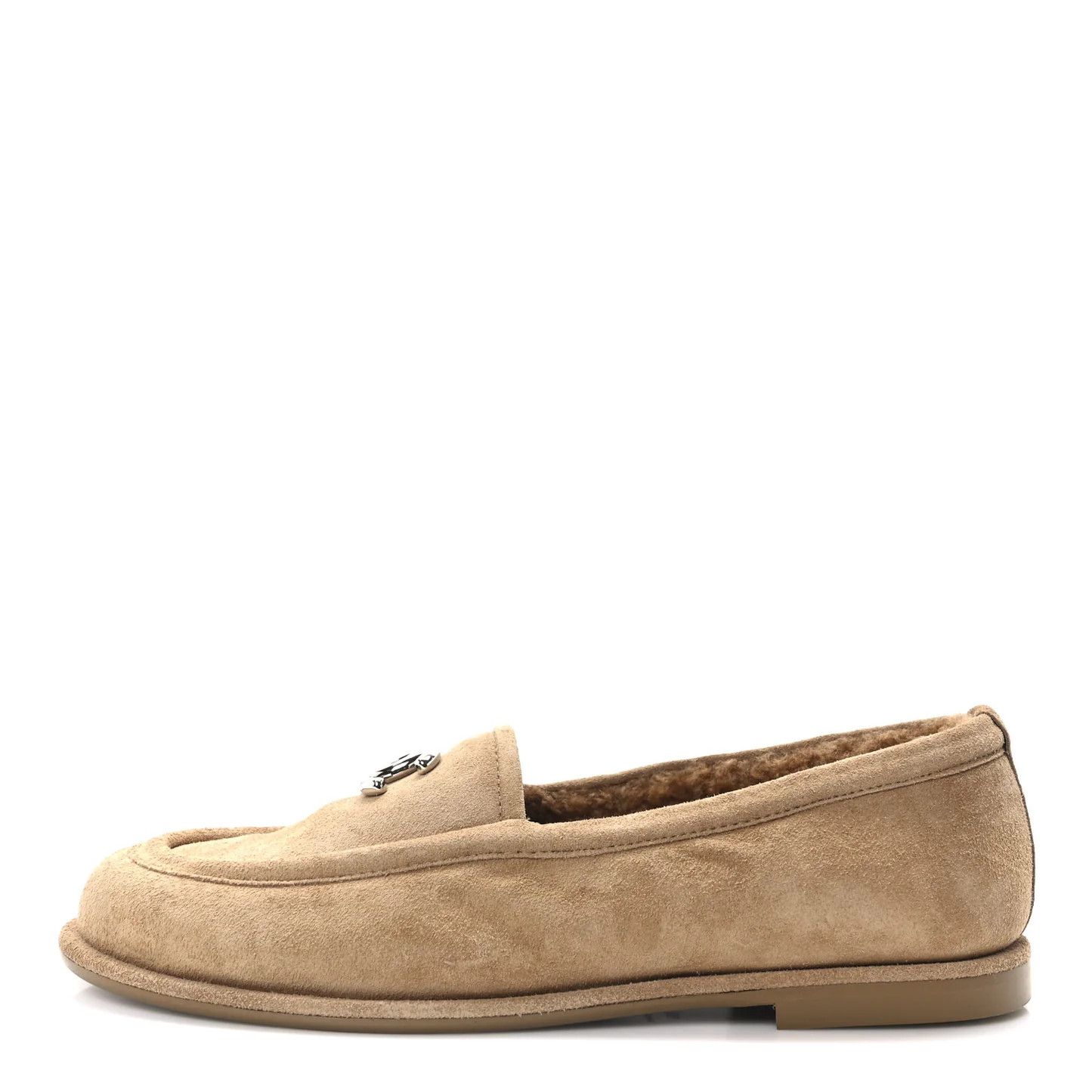 Chanel os11x0326 Suede Loafers in Beige Size US 8 / EU 41 - 1 Thumbnail