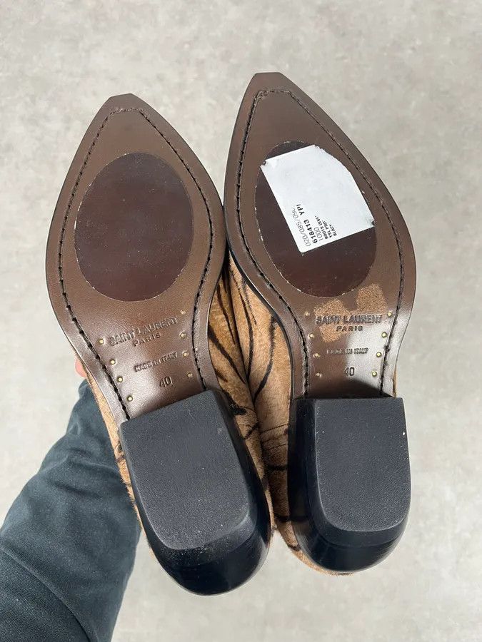 Saint Laurent Paris Saint Laurent Taupe Suede Tiger Stripe Boots Size US 9 / IT 39 - 7 Thumbnail