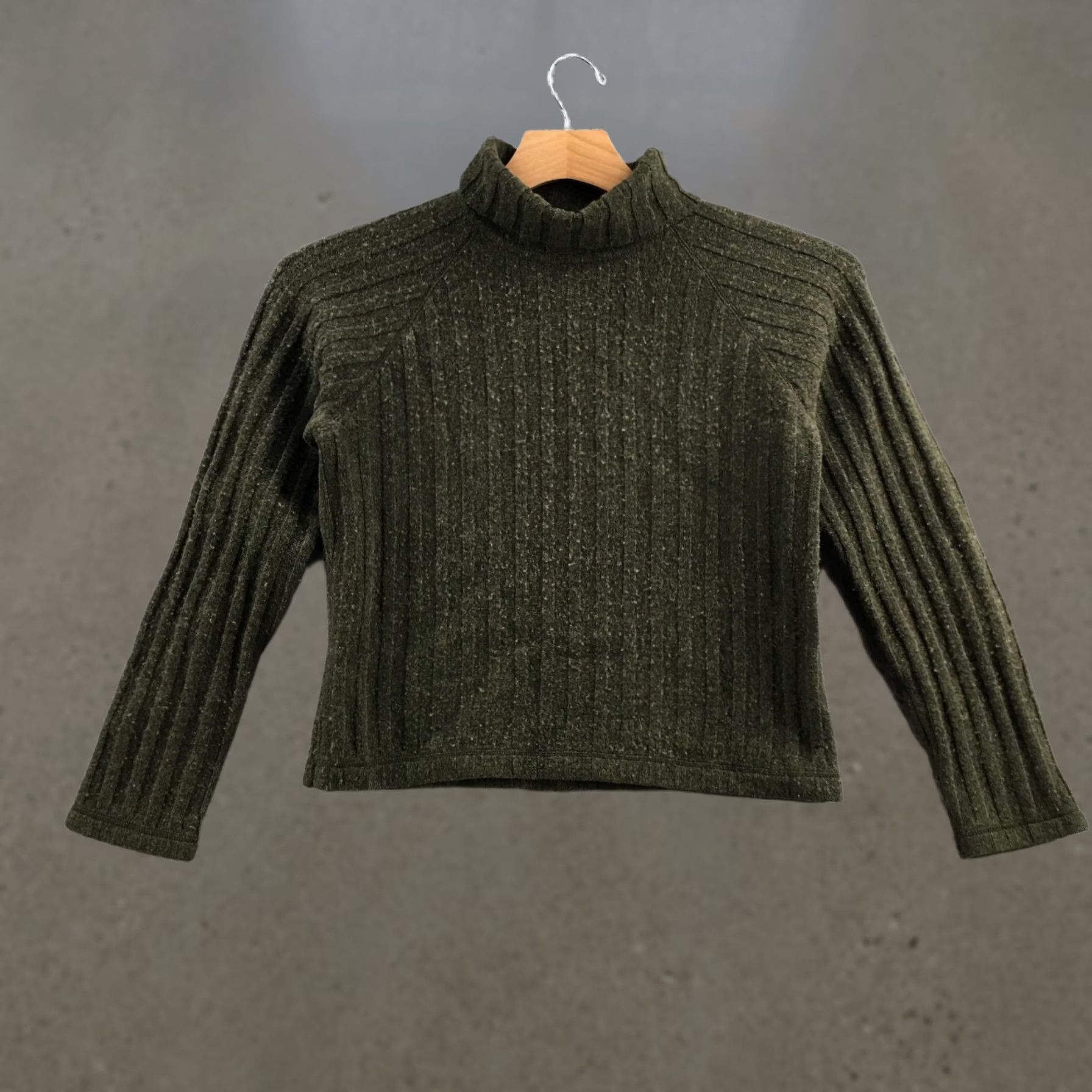 Abercrombie & Fitch Abercrombie & Fitch Sweater Womens L Green Wool Blend Long Sleeve Turtleneck Size L / US 10 / IT 46 - 1 Thumbnail