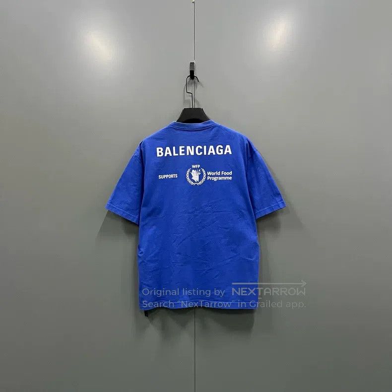 Balenciaga Balenciaga Blue Wheat Logo Short Sleeve Size US S / EU 44-46 / 1 - 2 Thumbnail