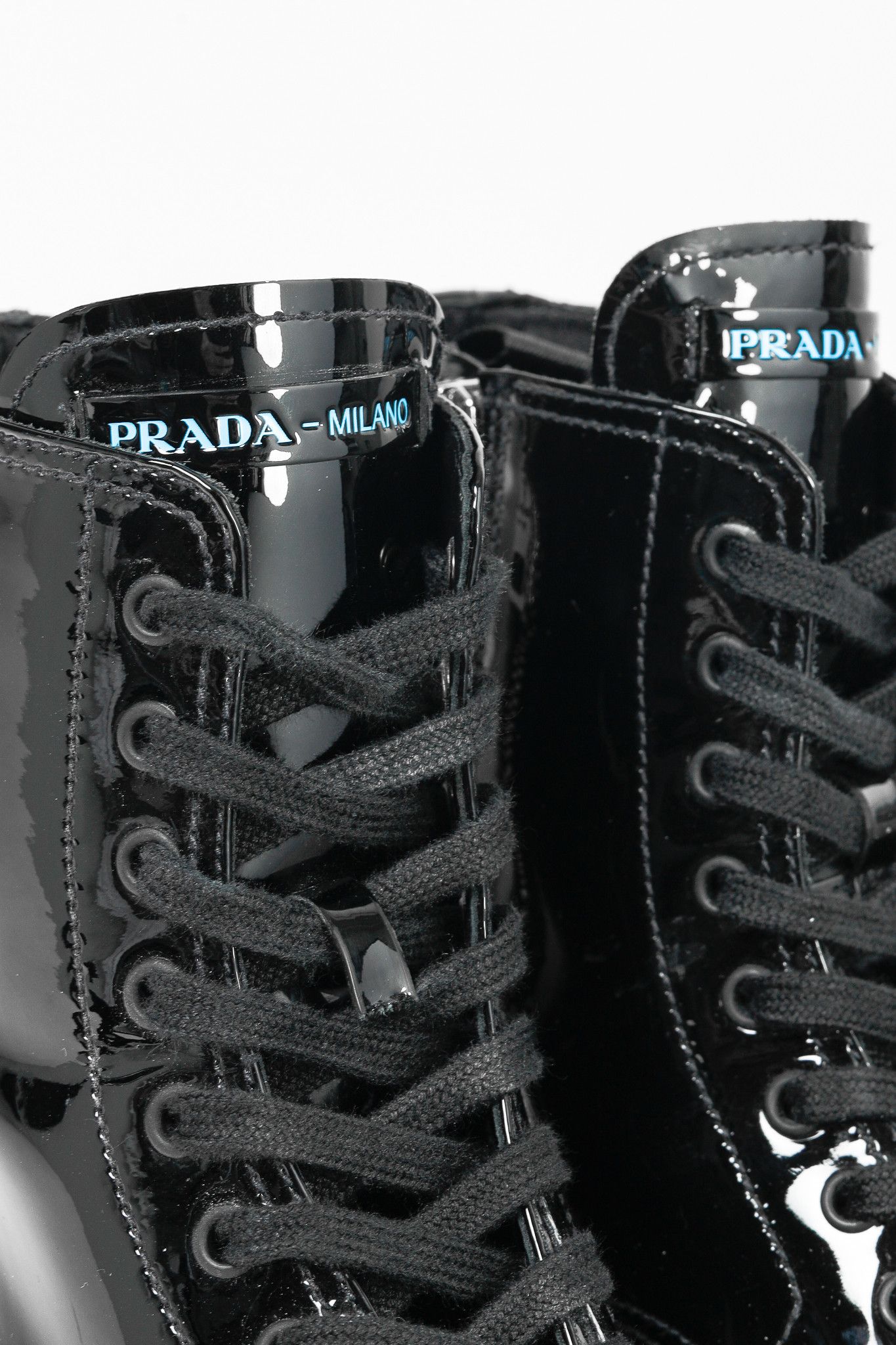 Prada Prada Calzature Donna Patent Leather Lace-up Combat Boots Size US 8 / IT 38 - 5 Thumbnail