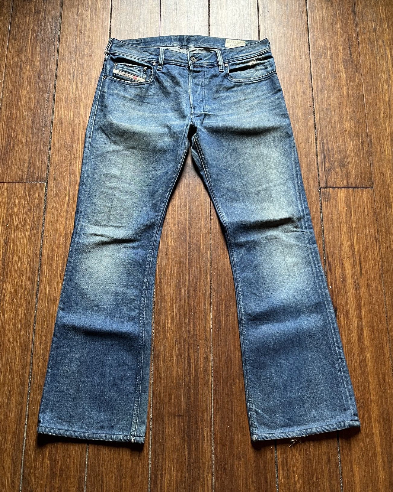Diesel Industry Zathan Dirty Washed Indigo Bootcut Jeans