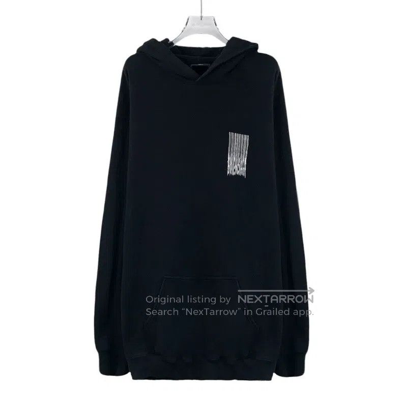 Balenciaga Balenciaga Black Fringe Printed Cotton Hooded Long Sleeve Size US XS / EU 42 / 0 - 1 Thumbnail