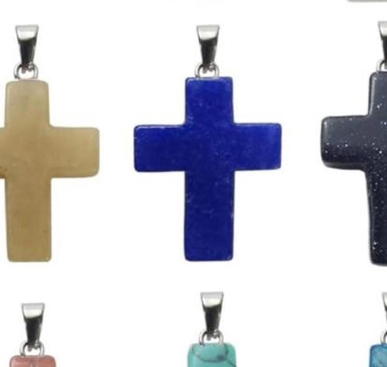 Genetic Manipulation Shinichiro Kuriya Cross Quartz Crystal Pendant Charm Necklace Unisex Blue Size ONE SIZE - 1 Thumbnail