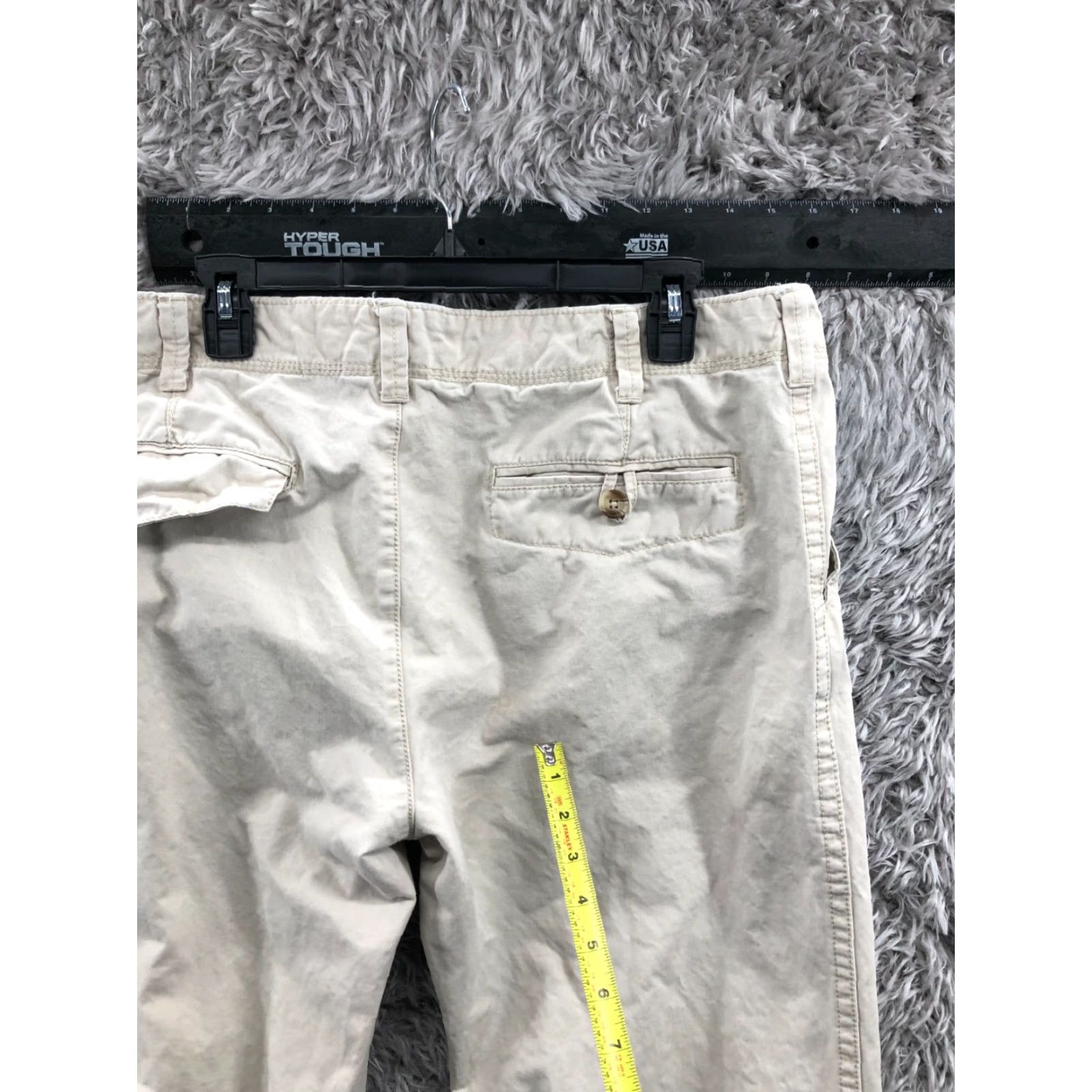 Old Navy Old Navy Chino Pants Mens 38x34 Beige Regular 5-Pocket Logo Zip Button Flat Front Knit Blend Cotton Polyester Slim Skinny Men Holiday 90s? Size US 38 / EU 54 - 6 Thumbnail