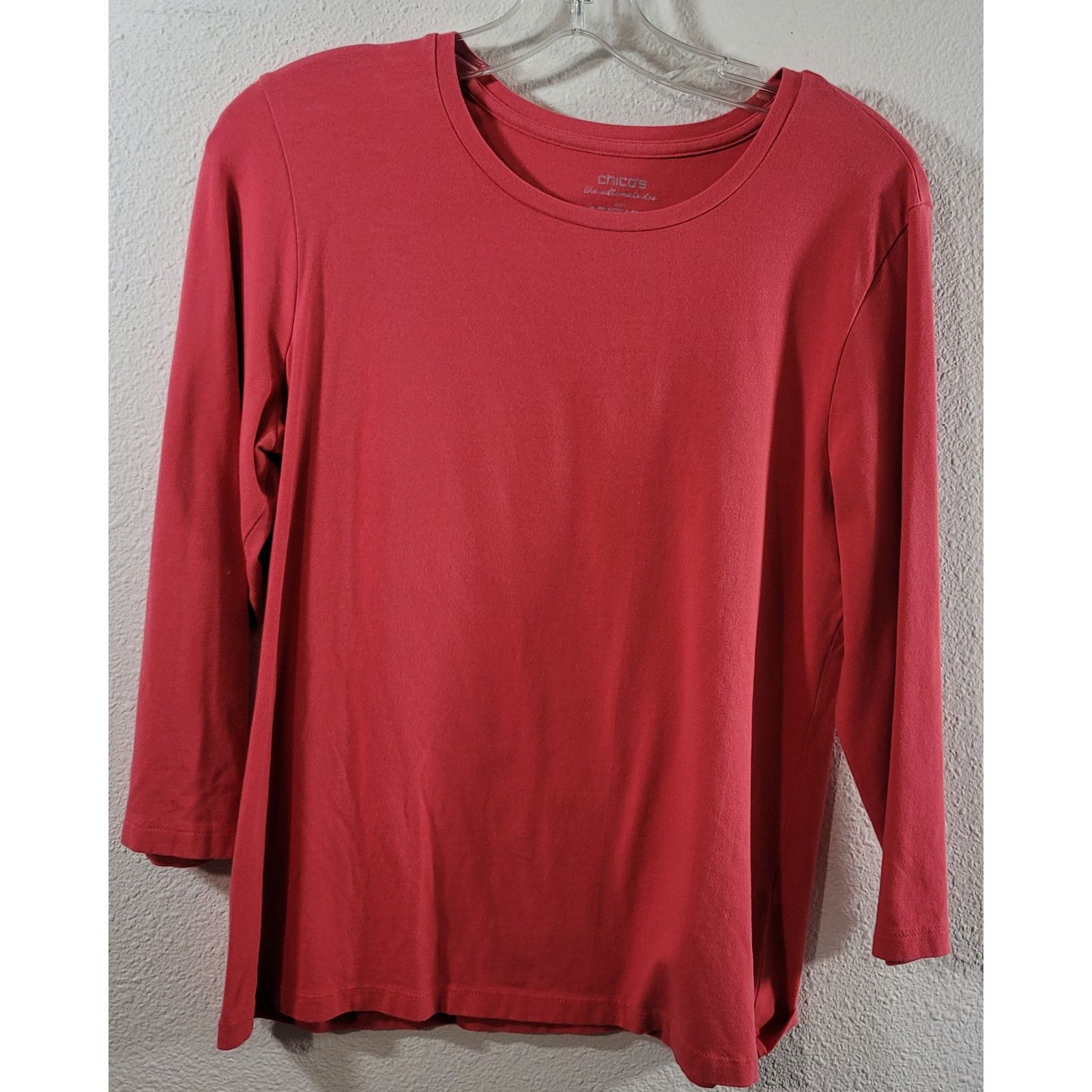 Chicos Chico's Orange Salmon Ultimate Tee Top 1 Medium Lightweight Size M / US 6-8 / IT 42-44 - 5 Thumbnail