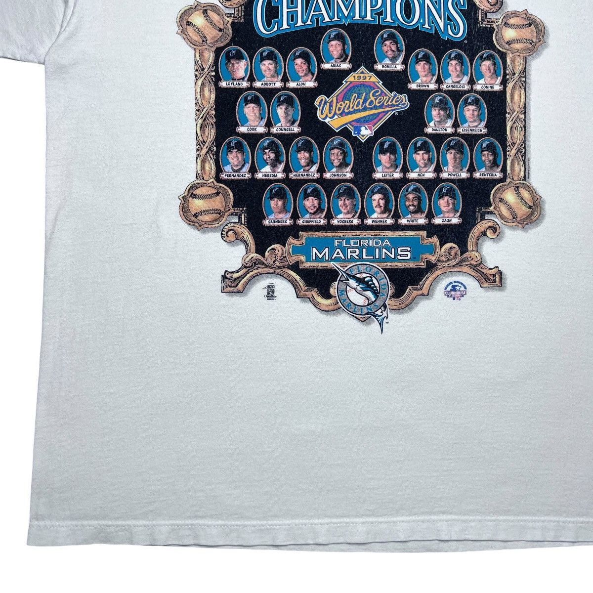 Starter 1997 MLB Florida Marlins World Series Champions Starter Tee Size US L / EU 52-54 / 3 - 7 Thumbnail