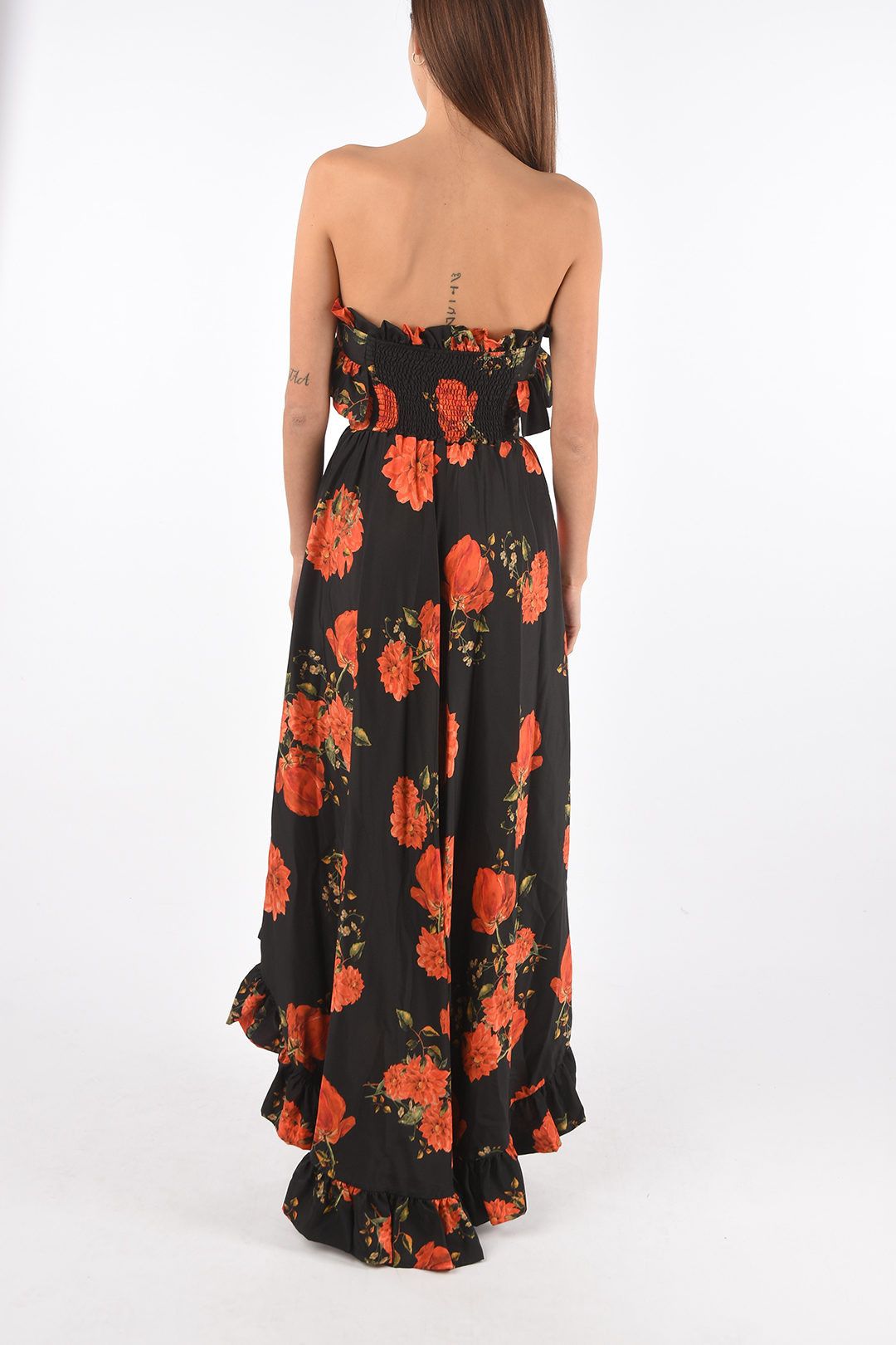 Philipp Plein og1mm0824 Floral-Print Silk Neckline Strapless Dress Size XS / US 0-2 / IT 36-38 - 2 Thumbnail