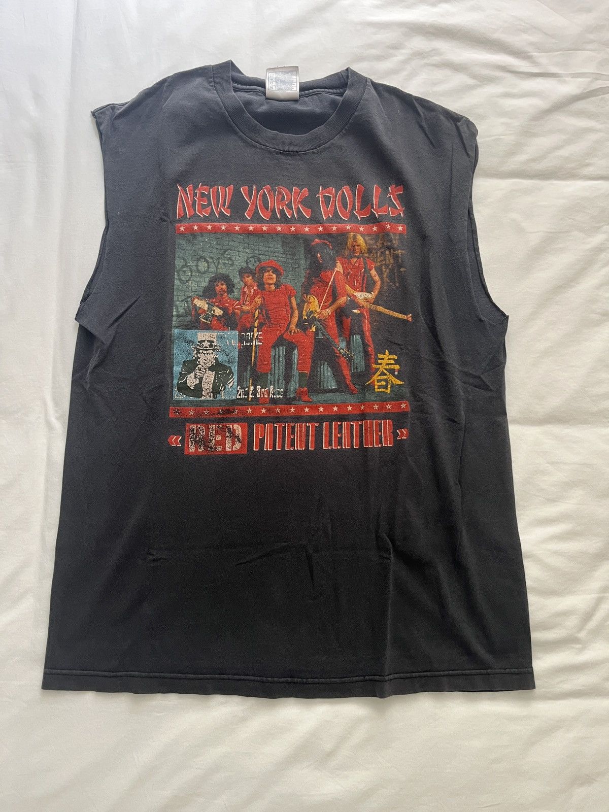 Vintage Vintage 90s New York Dolls Cut-off Shirt Size US L / EU 52-54 / 3 - 1 Thumbnail
