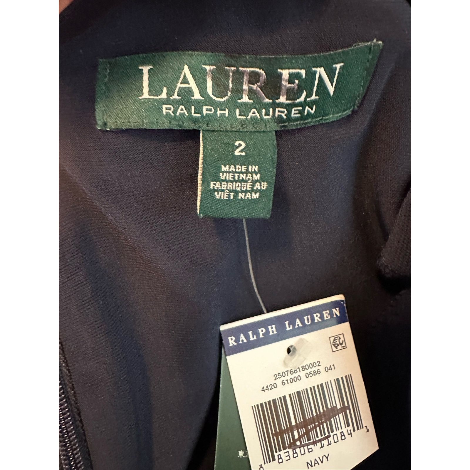 Ralph Lauren Ralph Lauren navy blue 3/4 sleeves cowl neck dress size 2 Size XS / US 0-2 / IT 36-38 - 5 Thumbnail