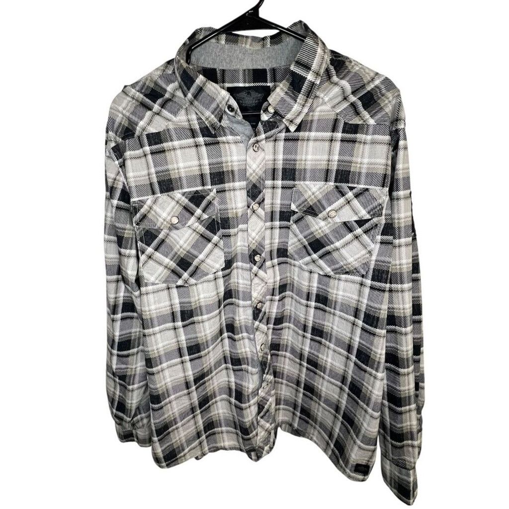 Harley Davidson Harley Davidson Plaid Pearl Button Up Long Sleeve Shirt Size US XXL / EU 58 / 5 - 1 Thumbnail