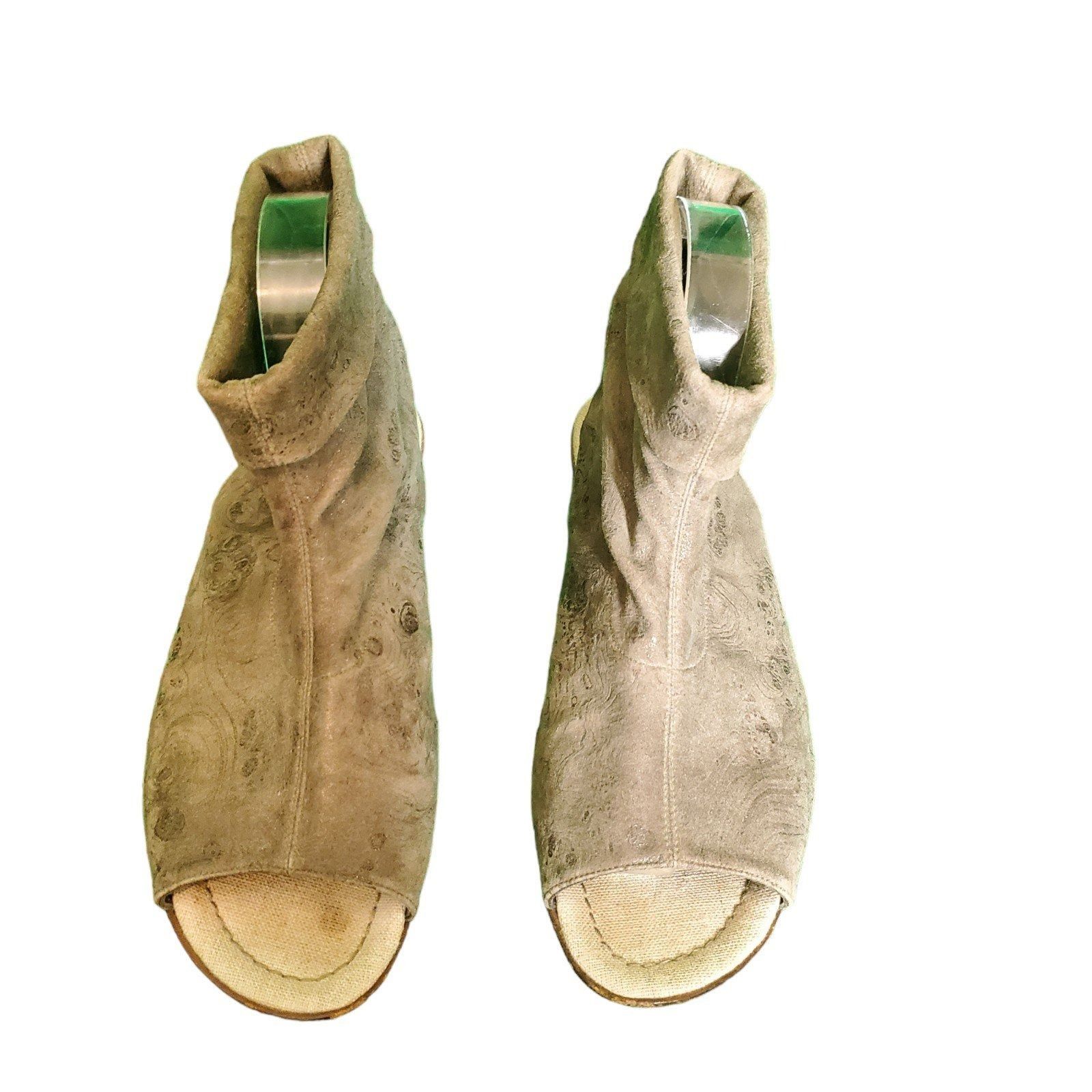 HENRY BEGUELIN Henry Beguelin Embossed Leather Open Toe Ankle Booties Sanda Size US 7.5 / IT 37.5 - 2 Thumbnail