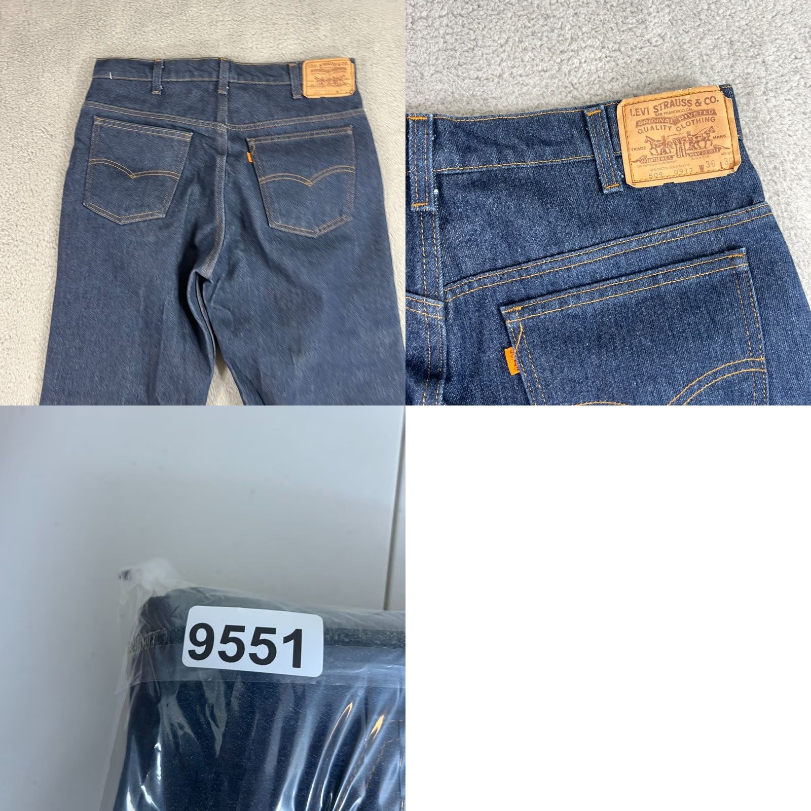 Levi's VINTAGE Levis Jeans Mens 36x30 Blue Orange Tab 509 0917 Cotton Blend USA 80s Size US 36 / EU 52 - 9 Thumbnail