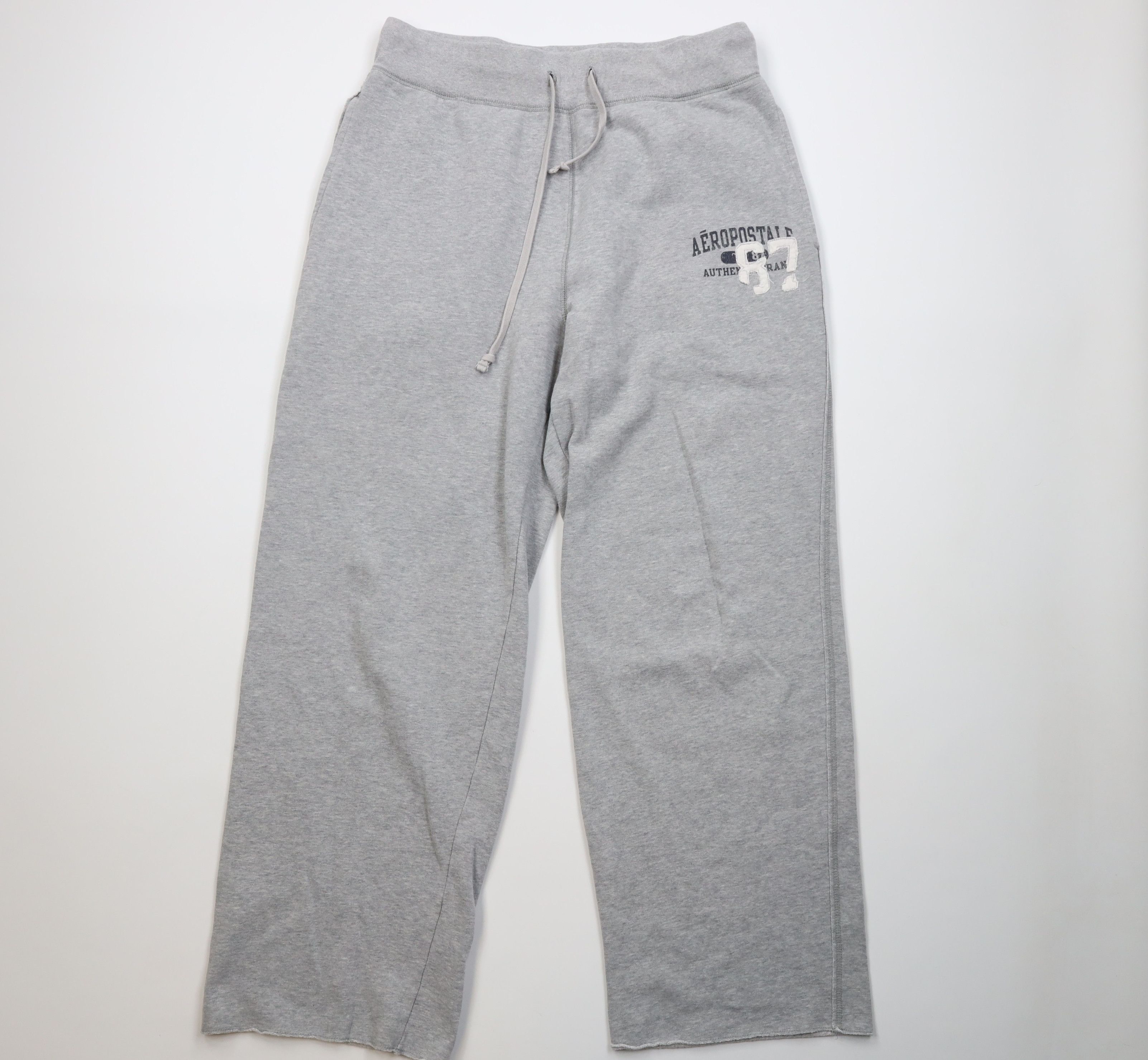 Aeropostale Vintage 90s Y2K Aeropostale Wide Leg Sweatpants Pants Gray Size US 36 / EU 52 - 1 Thumbnail