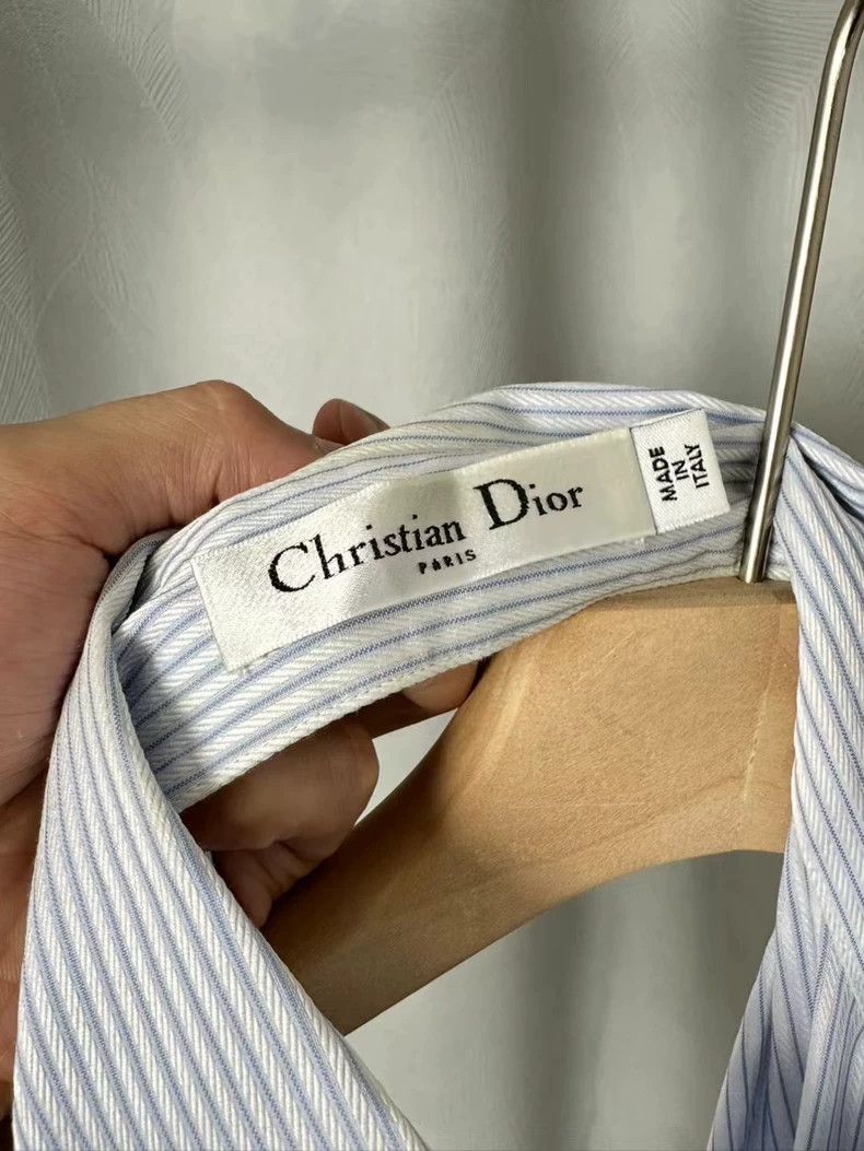 Dior Dior Striped shirt-shaped long casual backless dress 2504-N Size XS / US 0-2 / IT 36-38 - 4 Thumbnail