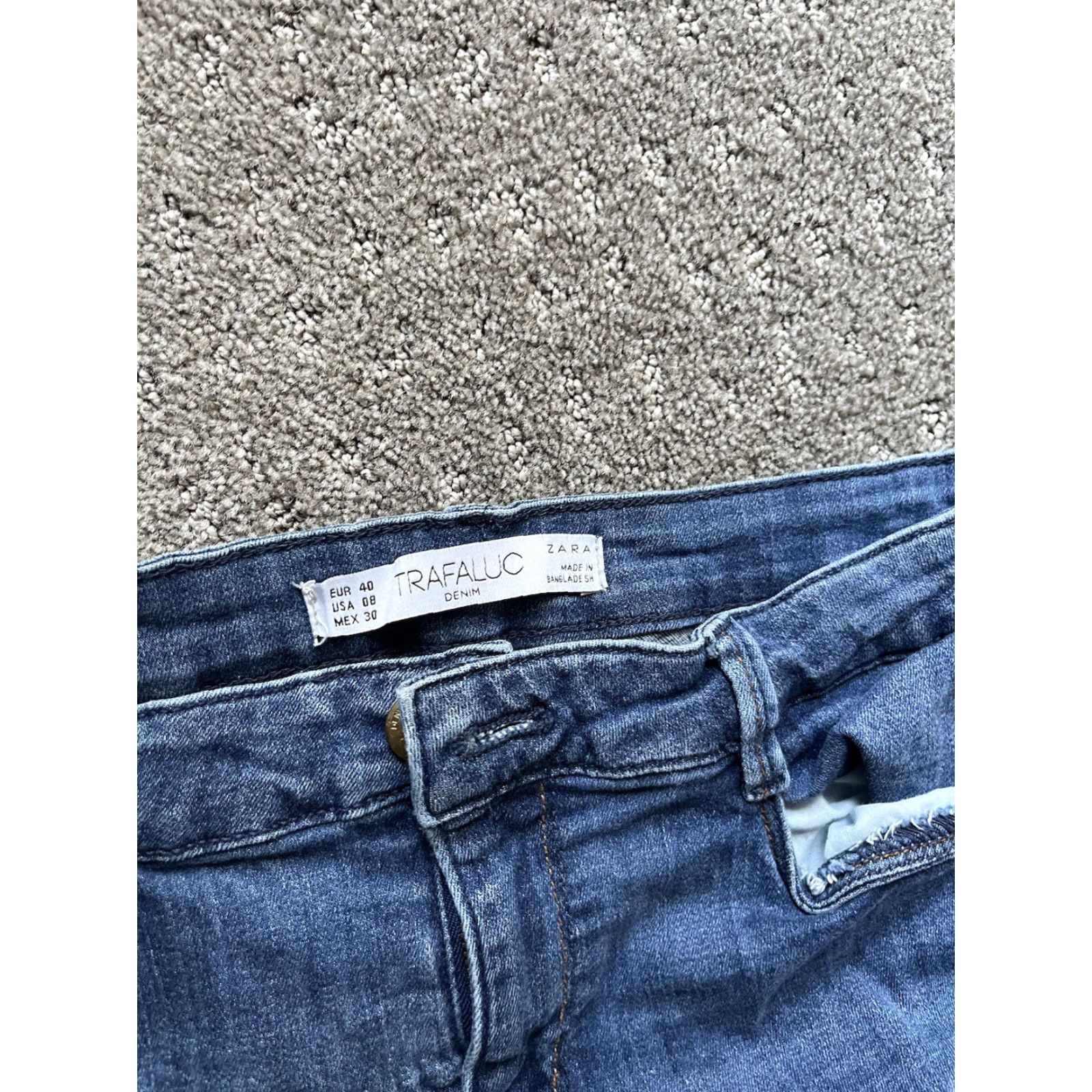 Zara Zara Jeans Women 8 27x28 Blue Skinny Denim Cotton Pockets Zipper Button Regular Womens Size 30" / US 8 / IT 44 - 5 Thumbnail