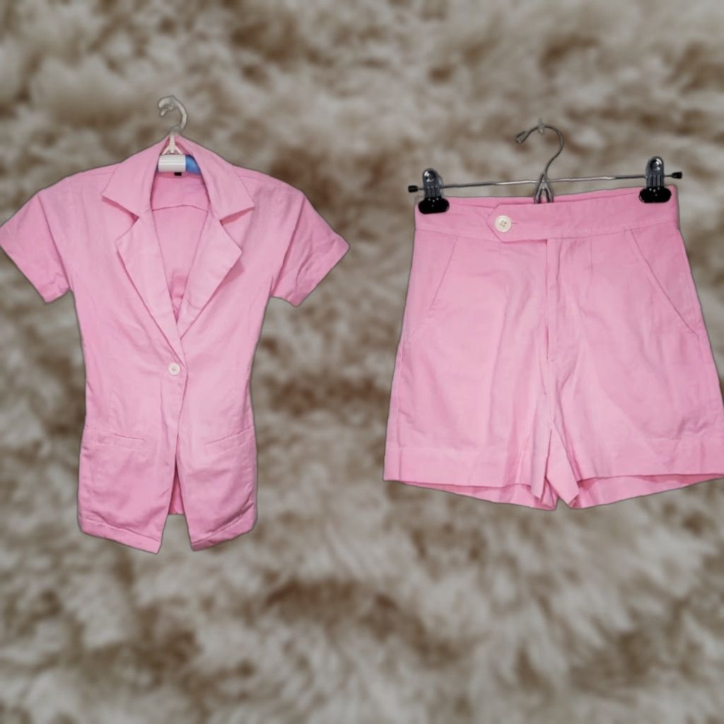 Lude Miller Skirt and Blazer Set Shirt Blazer Pink Small S Women 2 Piece Colorful 90s Style Womens