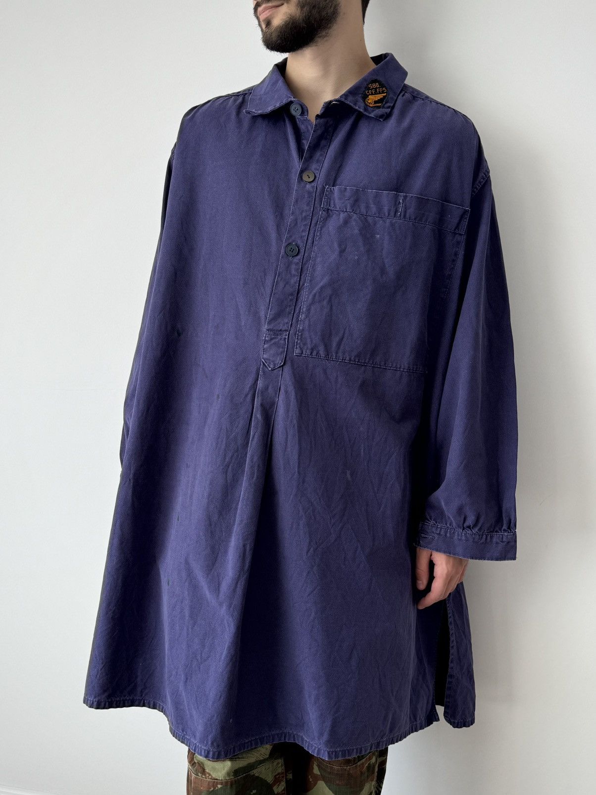 Vetra 1950s Vintage Swiss Workwear Railway Smock Anorak Jacket Size US M / EU 48-50 / 2 - 1 Thumbnail