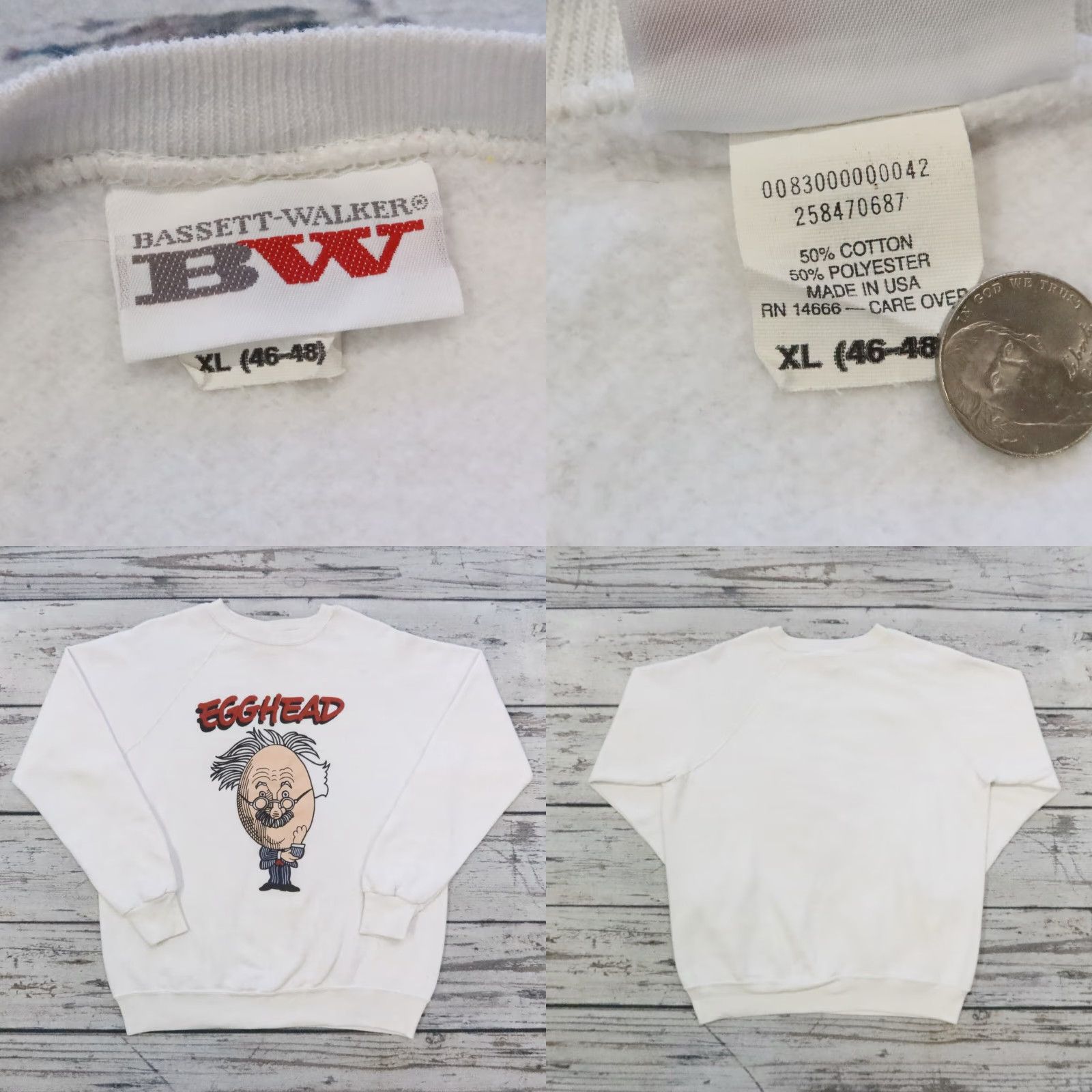Vintage VINTAGE Albert Einstein Egghead Crewneck Sweatshirt Mens XL White 90s Meant for Men Size XL Pullover Sweatshirt 90s Theme, CATCH + RELEASE Sponsor Size US XL / EU 56 / 4 - 8 Thumbnail
