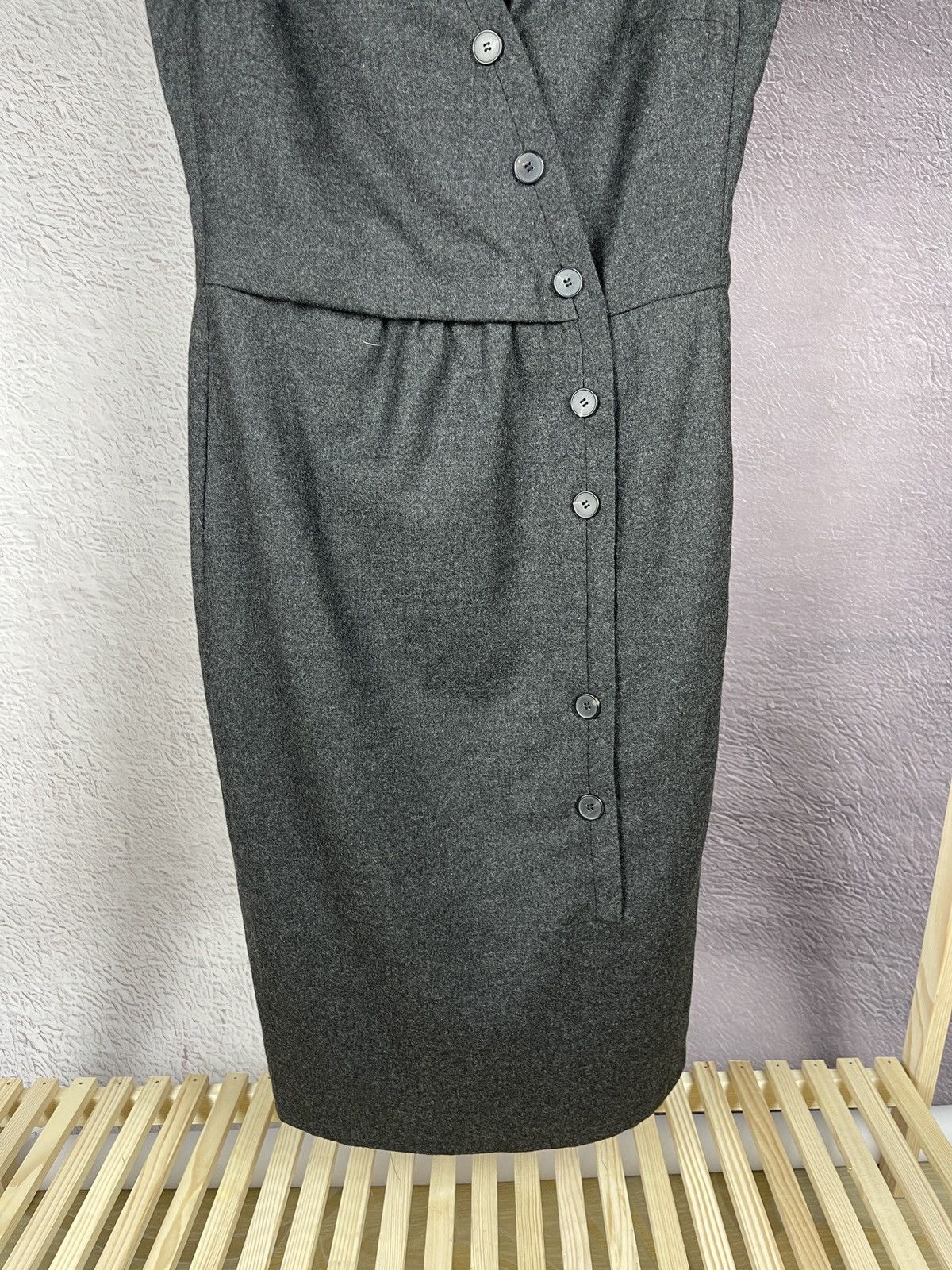 Jil Sander JIL SANDER grey wool cashmere Sleeveless Shift Dress Sz 40 Size S / US 4 / IT 40 - 4 Thumbnail