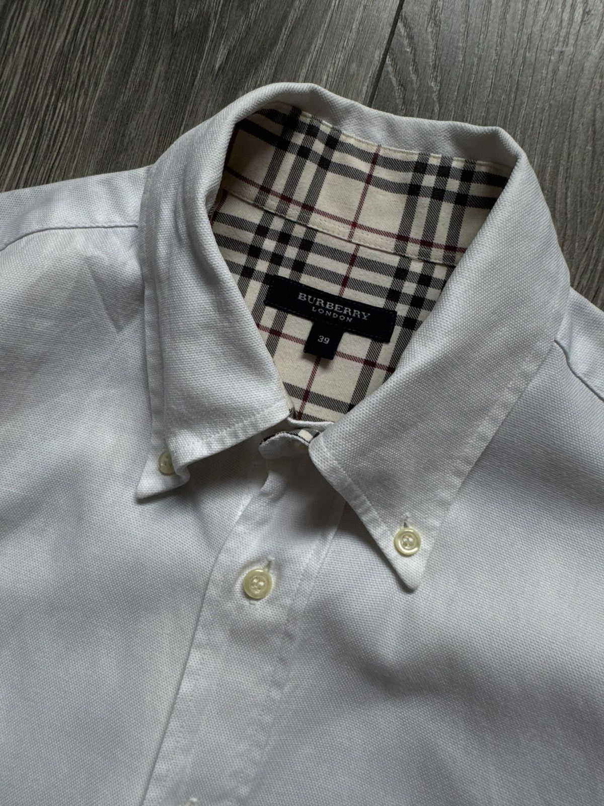 Burberry Burberry White Checkered Shirt Size US L / EU 52-54 / 3 - 3 Thumbnail