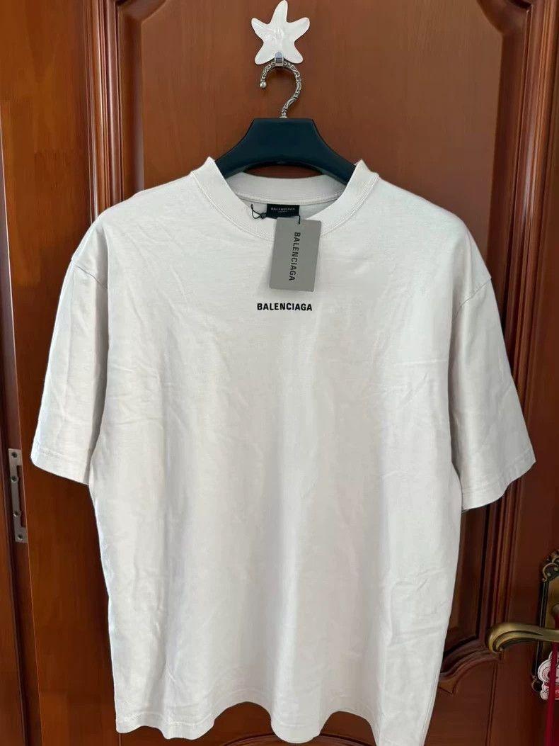 Balenciaga Front and Back Logo Embroidered Short Sleeve Ce