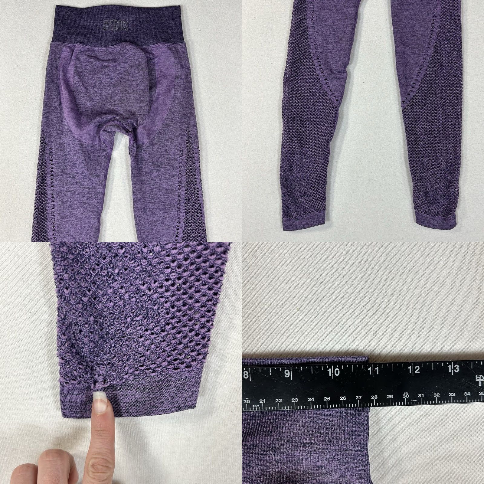 Pinko PINK Leggings Womens XS Seamless High Waist Active Yoga Pants Purple Solid Athletic Cross Training Gym & Training Size 26" / US 2 / IT 38 - 8 Thumbnail