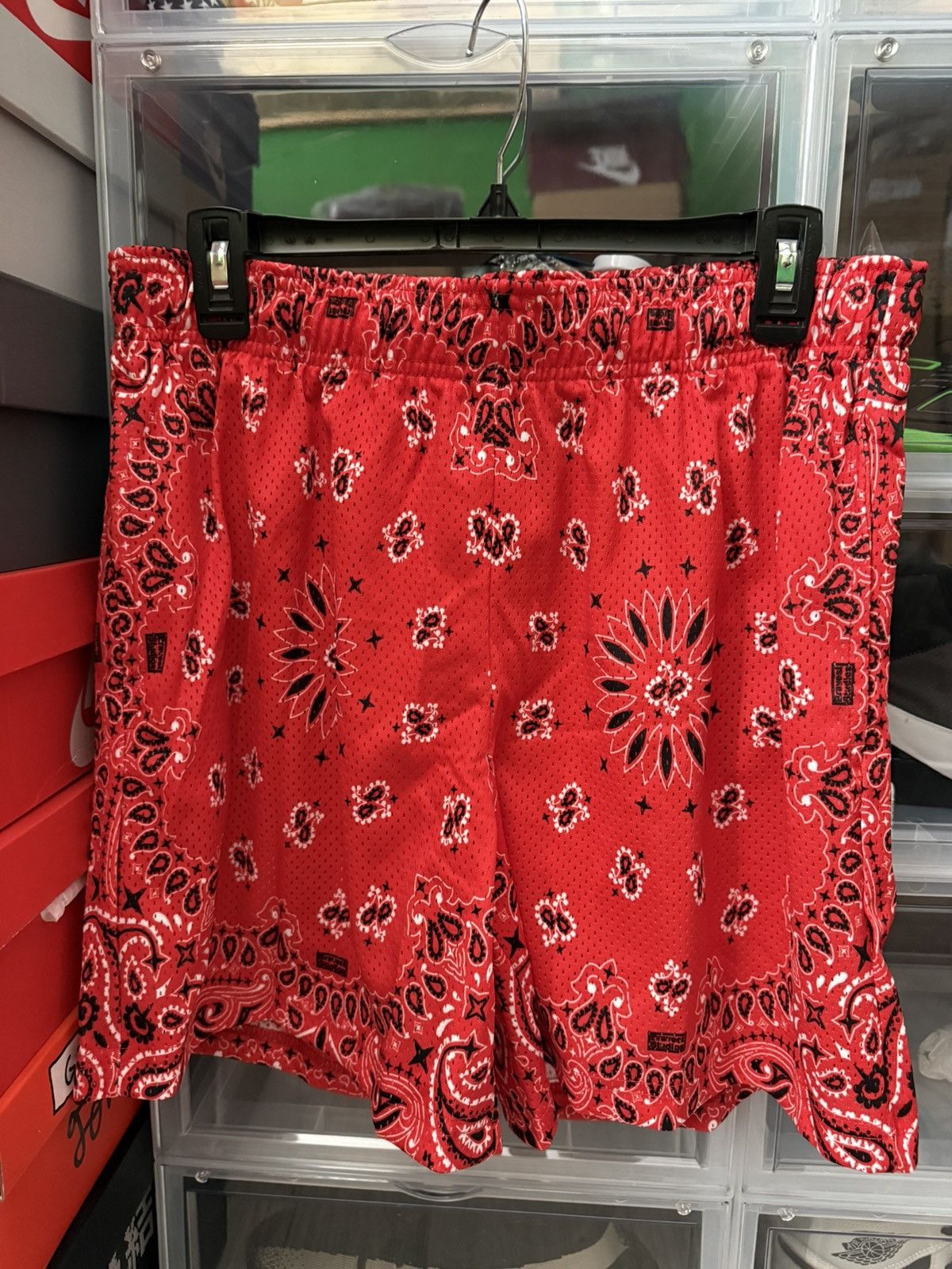 Bravest Studios Bravest Studios Red Paisley Mesh Shorts Size US 38 / EU 54 - 2 Thumbnail