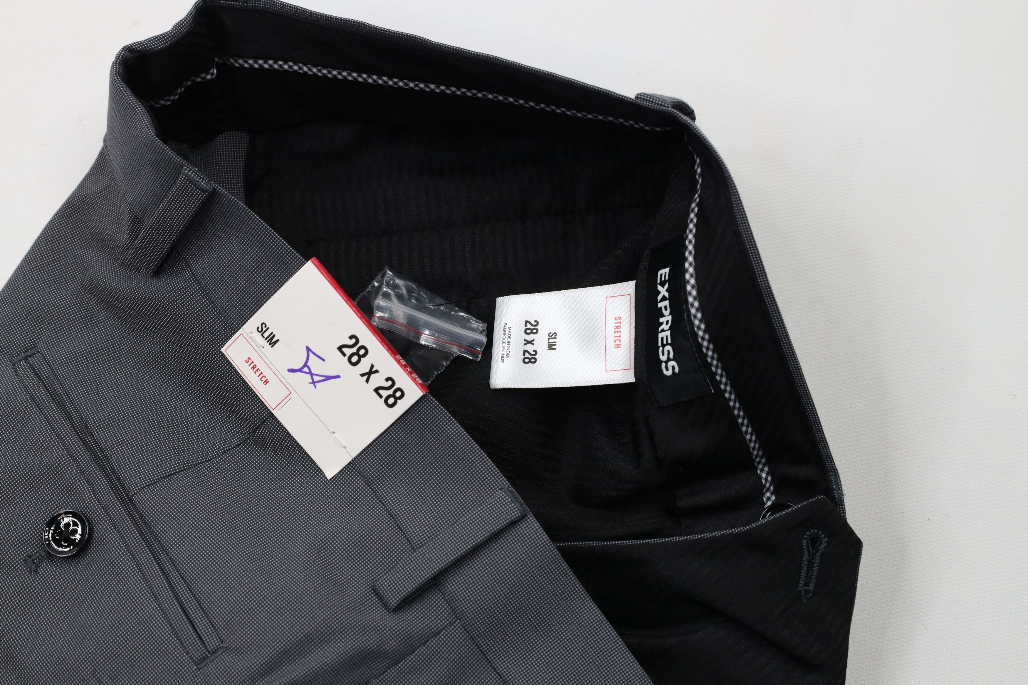 Express × Vintage New Express Stretch Flat Front Chino Pants Trousers Slacks Size 28" / US 6 / IT 42 - 7 Thumbnail