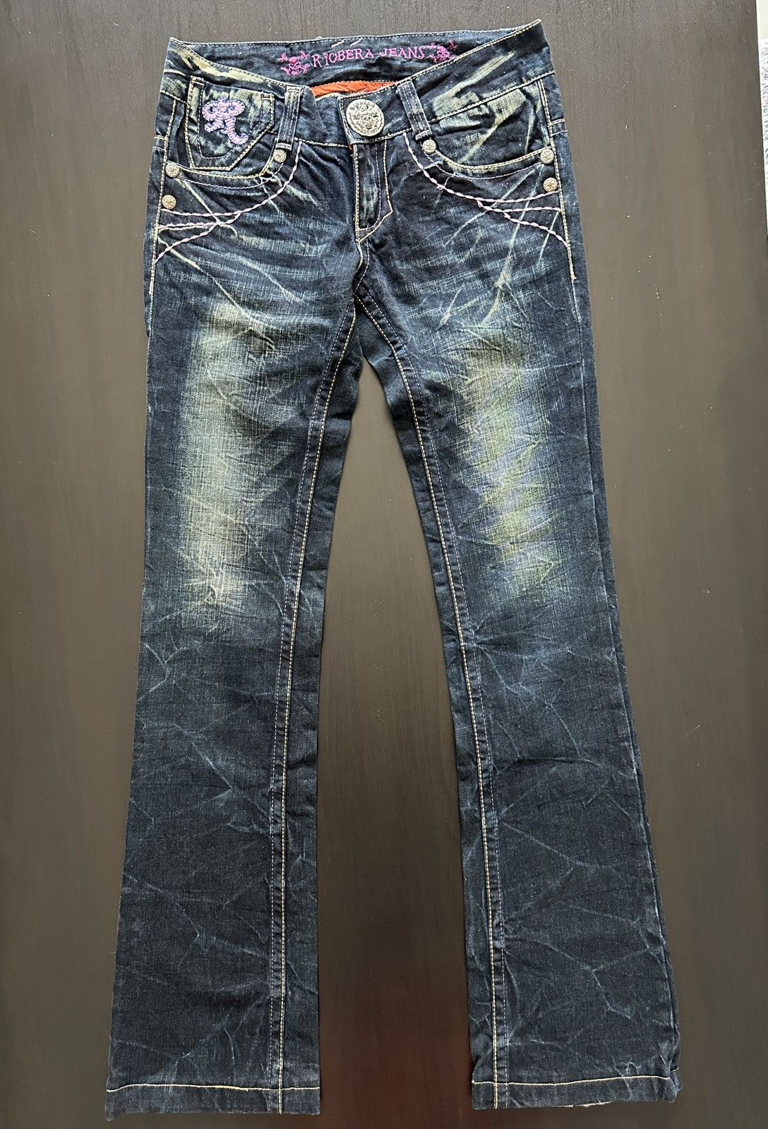 If Six Was Nine Riobera Y2K Flared Denim Jeans Japanese Archive Gyaru Grunge Size 25" / US 0 / IT 36 - 1 Thumbnail