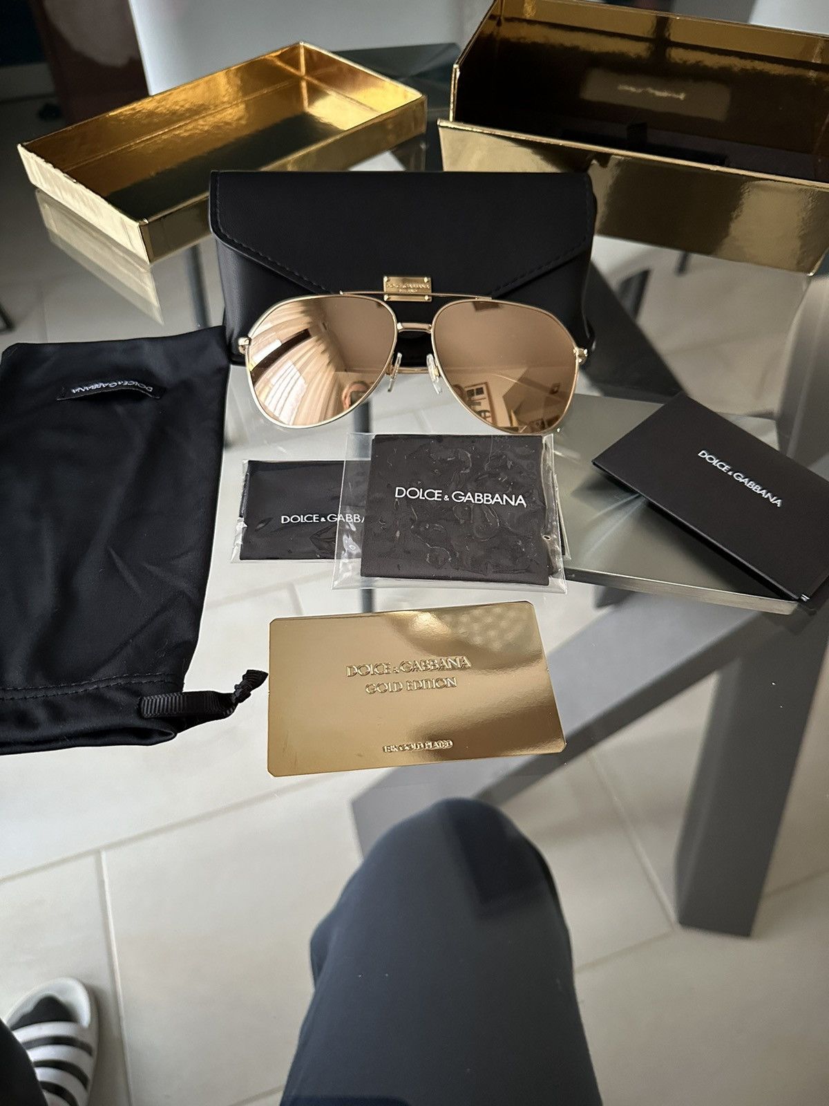 Dolce & Gabbana D&G Gold Edition Aviator Sunglasses SS23 