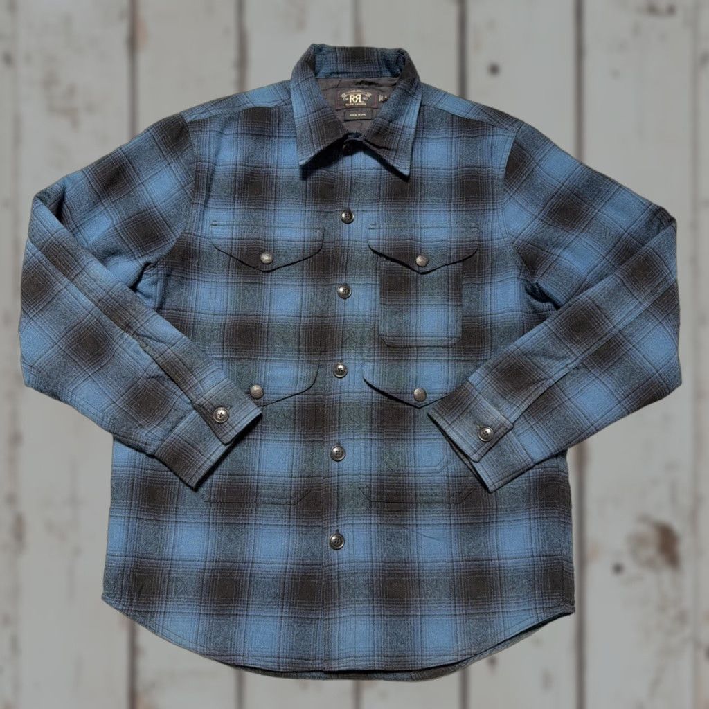 Ralph Lauren RRL Ralph Lauren Ombré Shadow Plaid Wool Lined Work Shirt-Jacket M Size US M / EU 48-50 / 2 - 1 Thumbnail