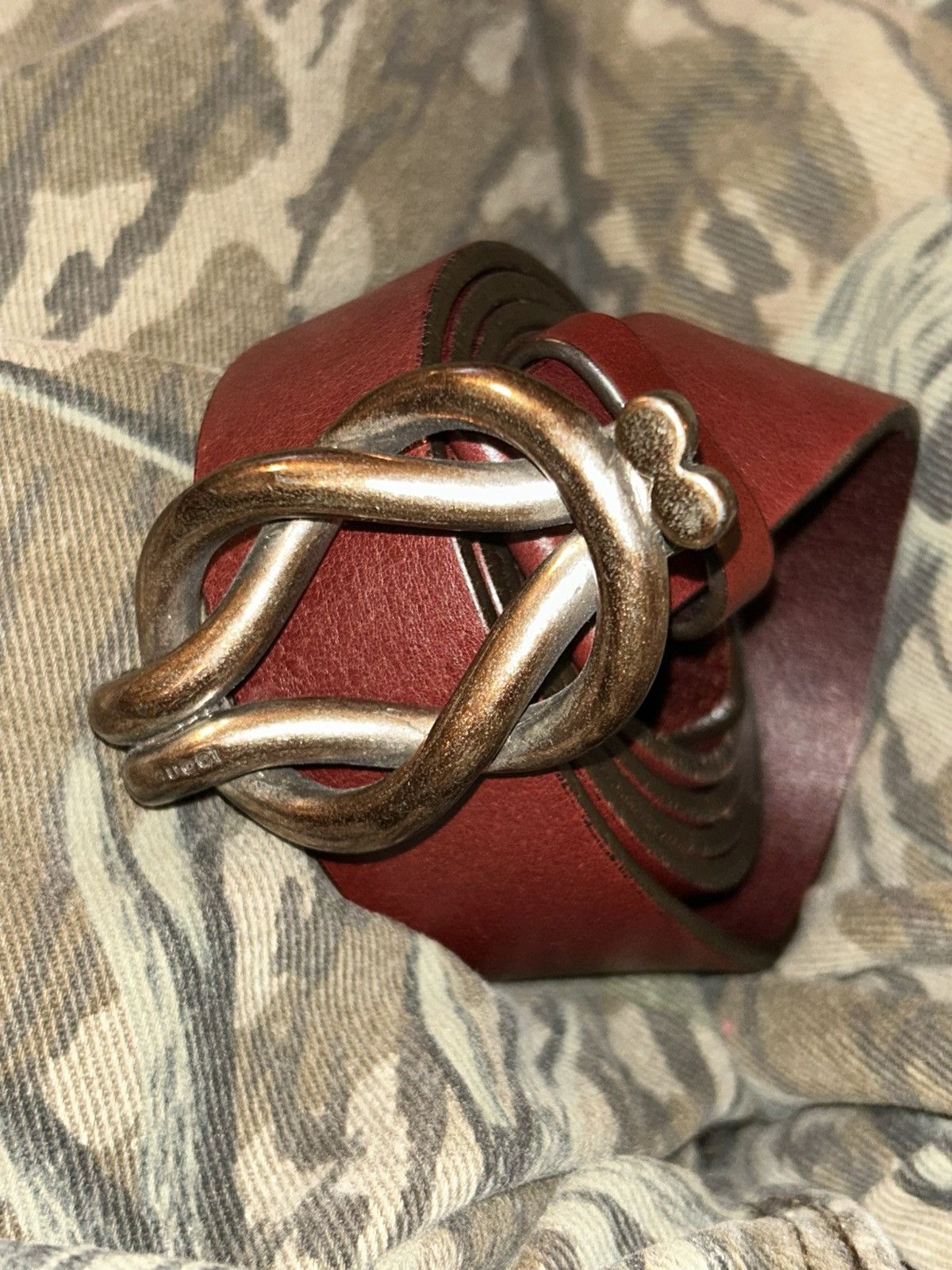 Gucci GUCCI vintage Calfskin Knotted-Buckle Belt Size 40 - 9 Thumbnail