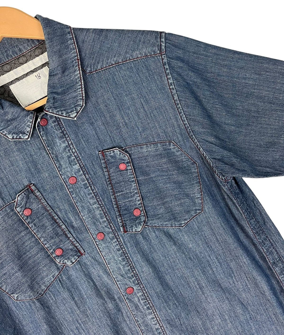 White Mountaineering White Mountaineering Blue Snap Button Denim Shirt Size US M / EU 48-50 / 2 - 8 Thumbnail