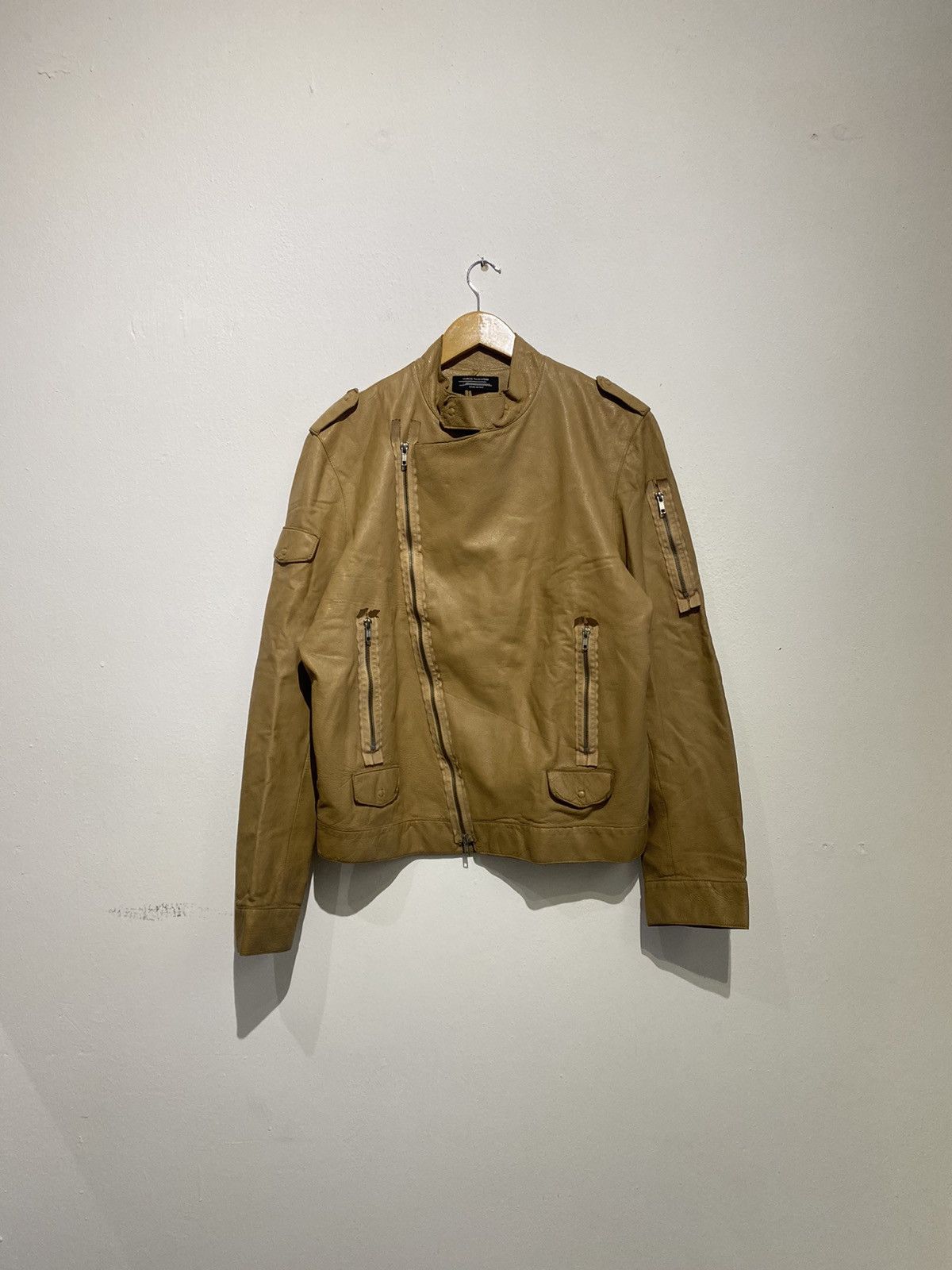 Italian Designers Rare Marco Tagliaferri Asymmetrical Zipper Leather Jacket  | Grailed