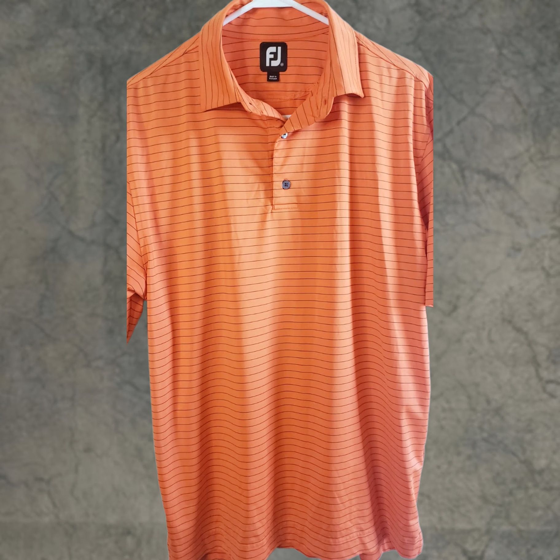 Footjoy FootJoy Polo Shirt Mens Medium Orange Black Striped Golfing Outdoor FJ Back Logo Casual Golf Apparel Size US M / EU 48-50 / 2 - 1 Thumbnail